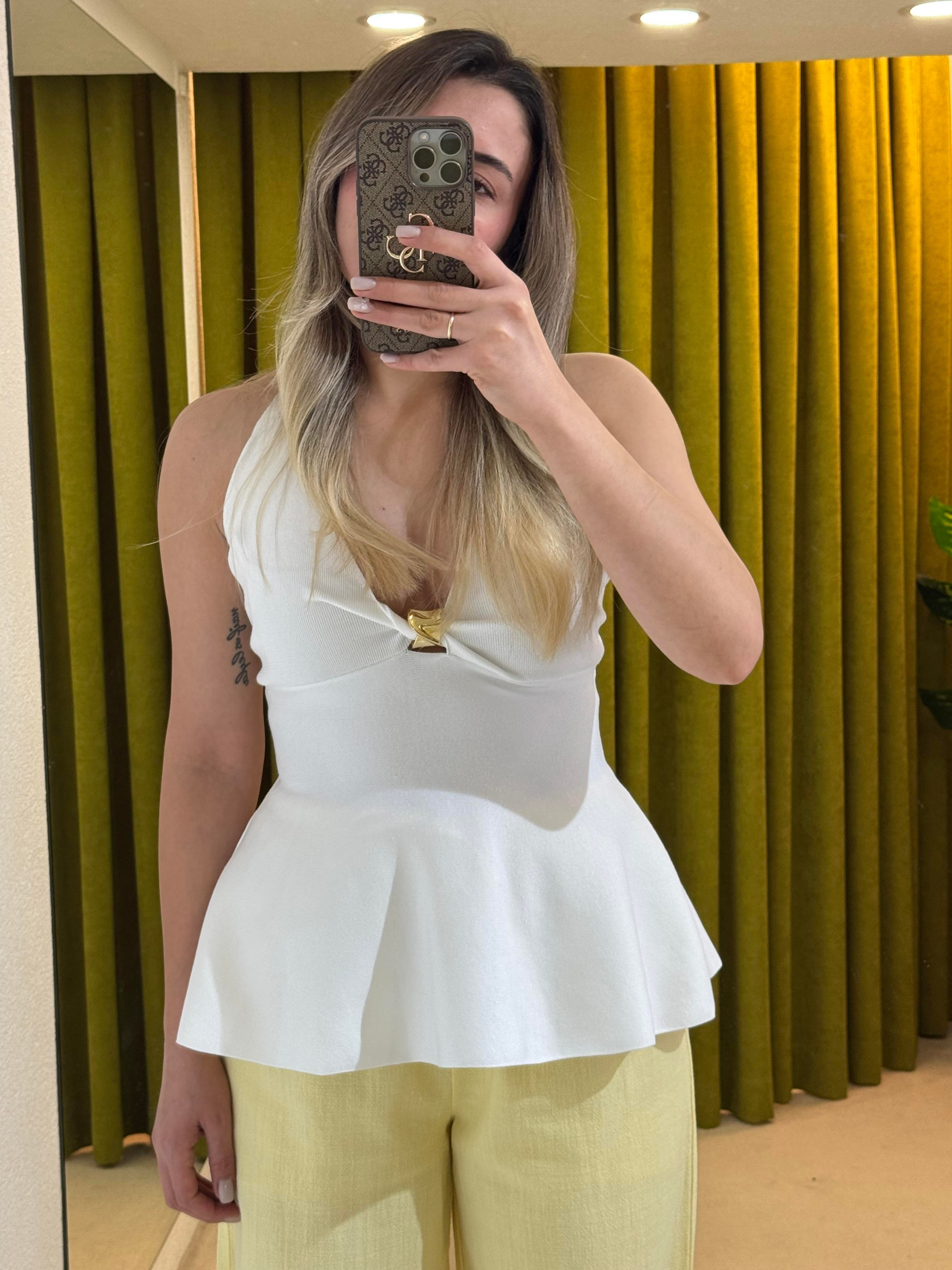 PEPLUM BEYAZ TRİKO