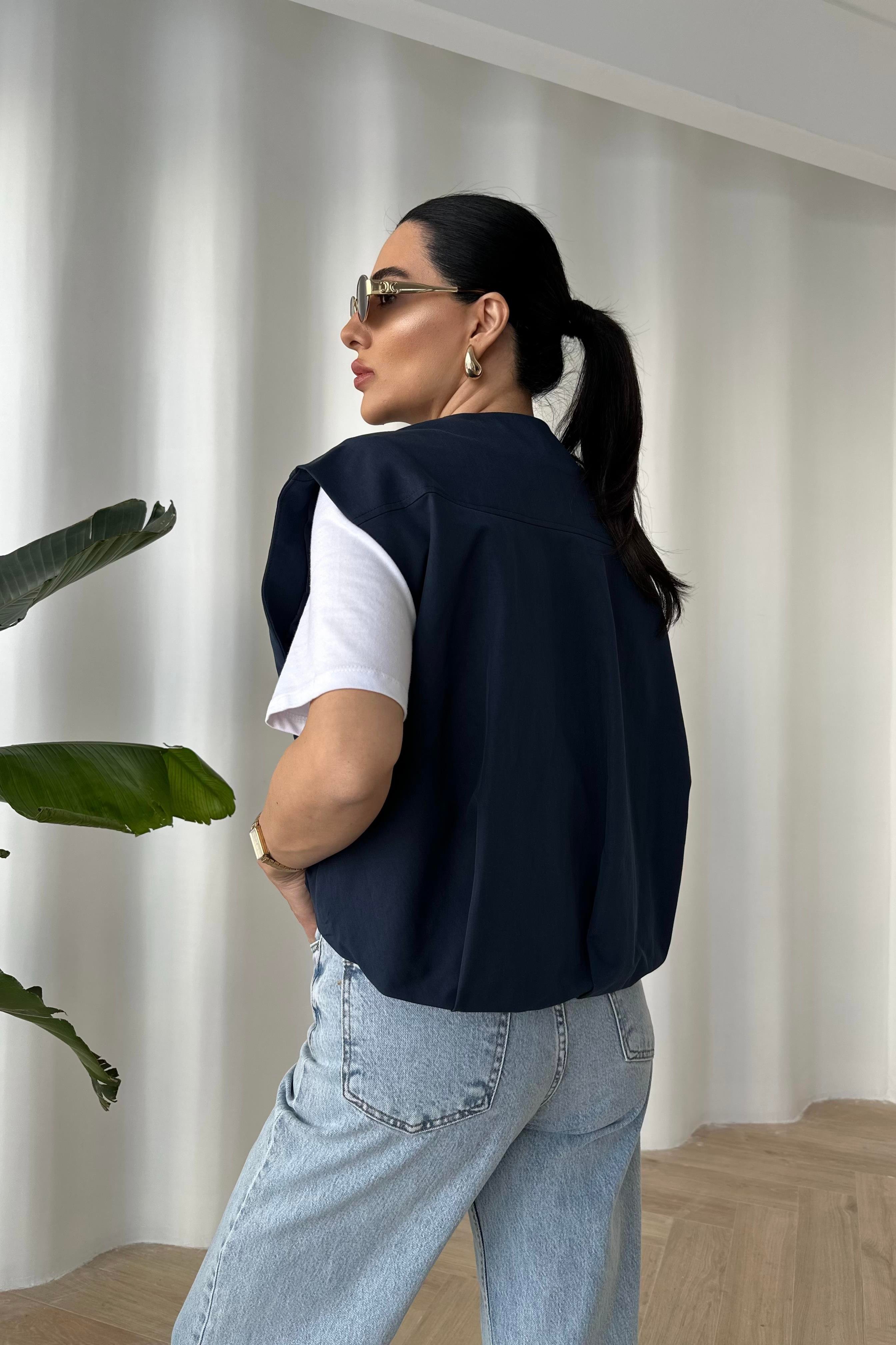  Laci Astarlı Gabardin Kumaş Yelek