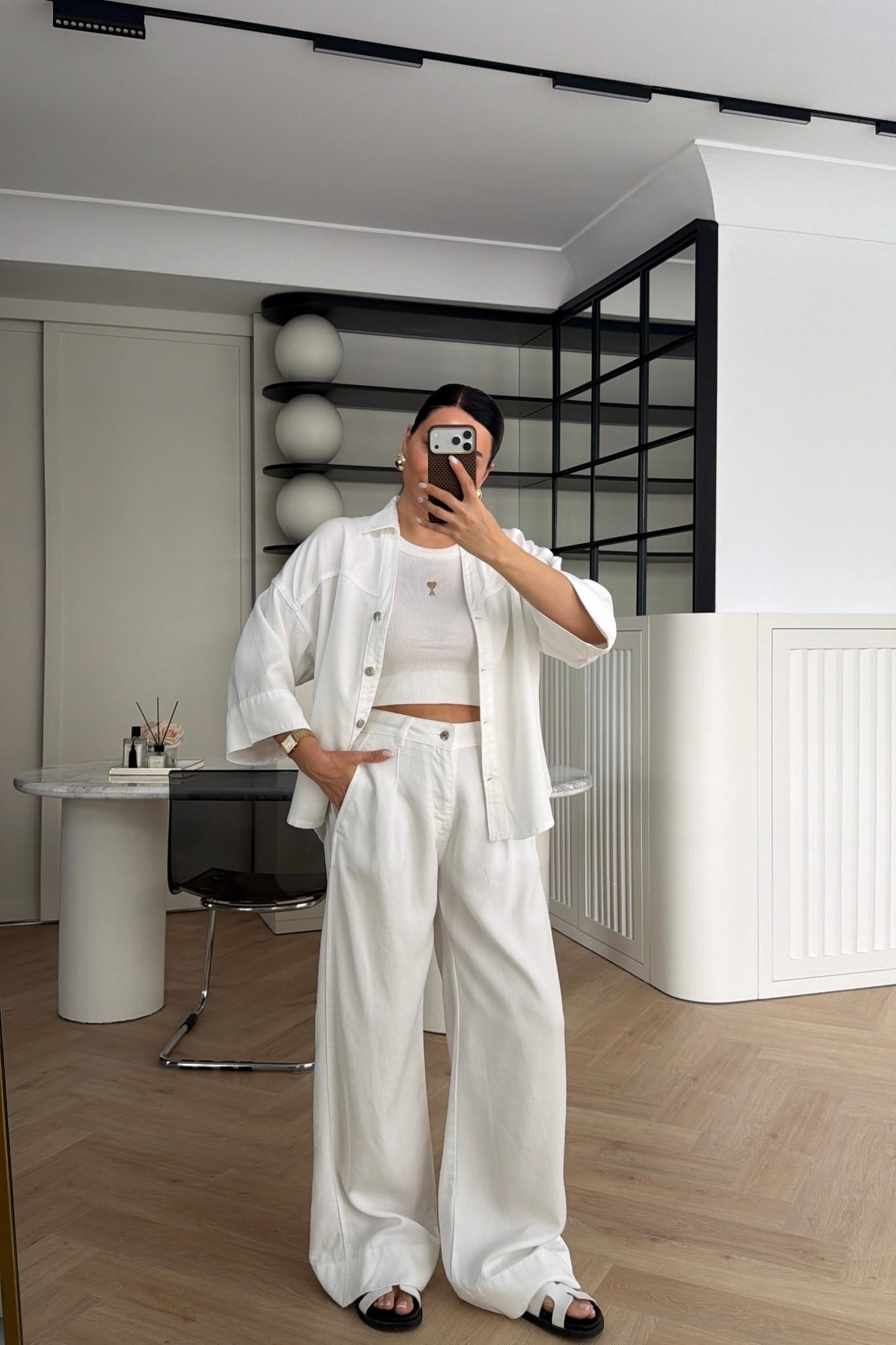  LYOCELL KUMAŞ MONOKROM KESİM TAKIM BEYAZ 
