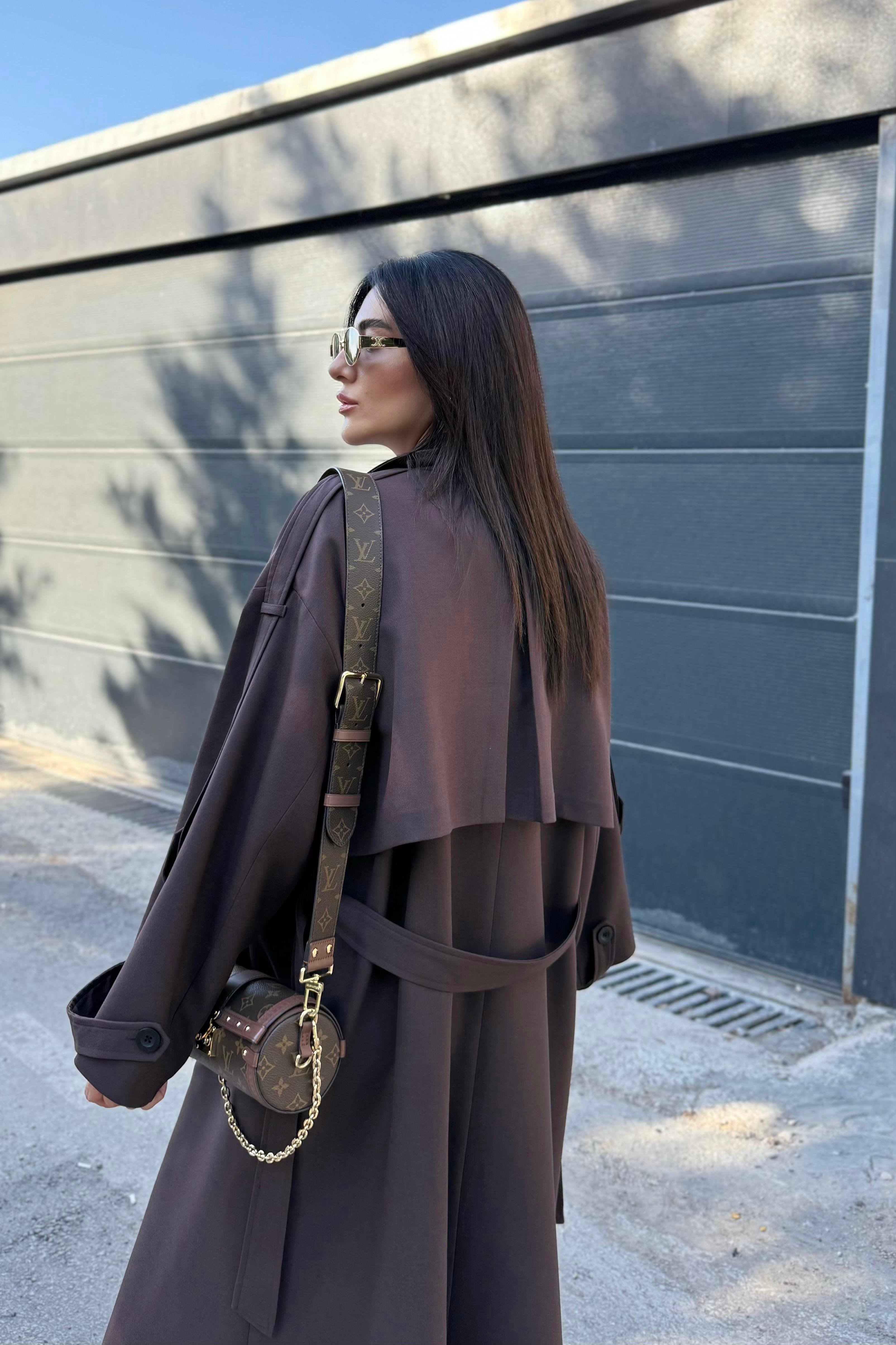 ACI KAHVE TASARIM ASTARLI PREMIUM TRENÇKOT