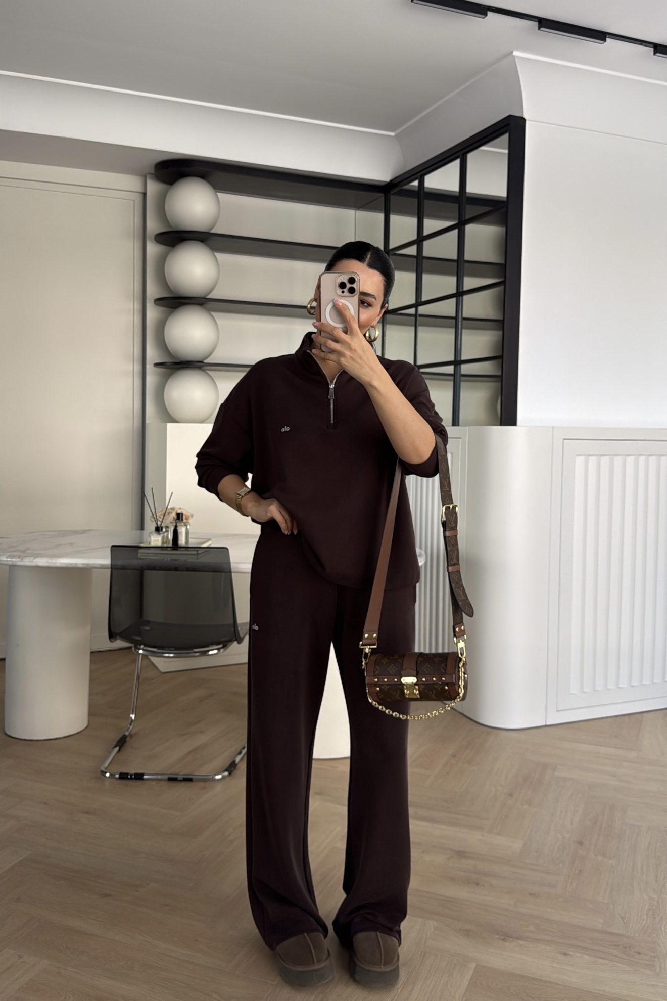 ALO PREMİUM MODAL EŞOFMAN TAKIMI KAHVE 