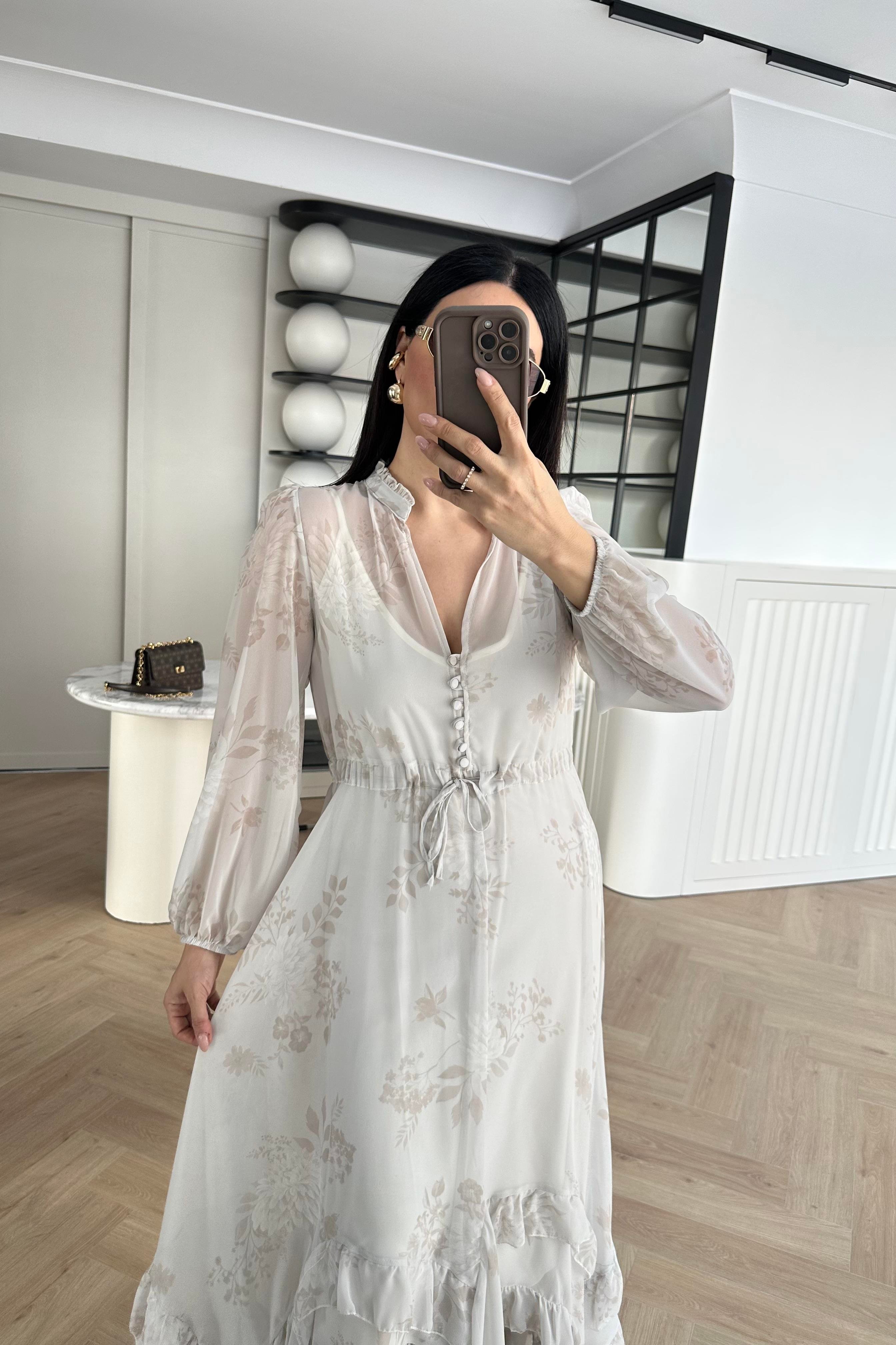 Astarlı Şifon Elbise 