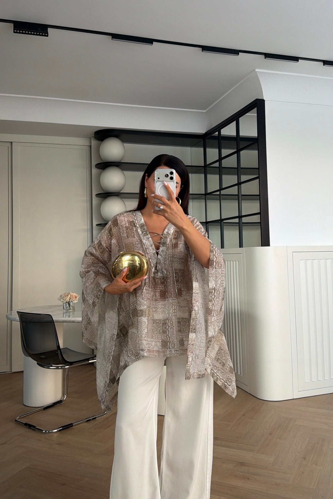 BAĞCIKLI ETNİK DESEN BLUZ RENKLİ 