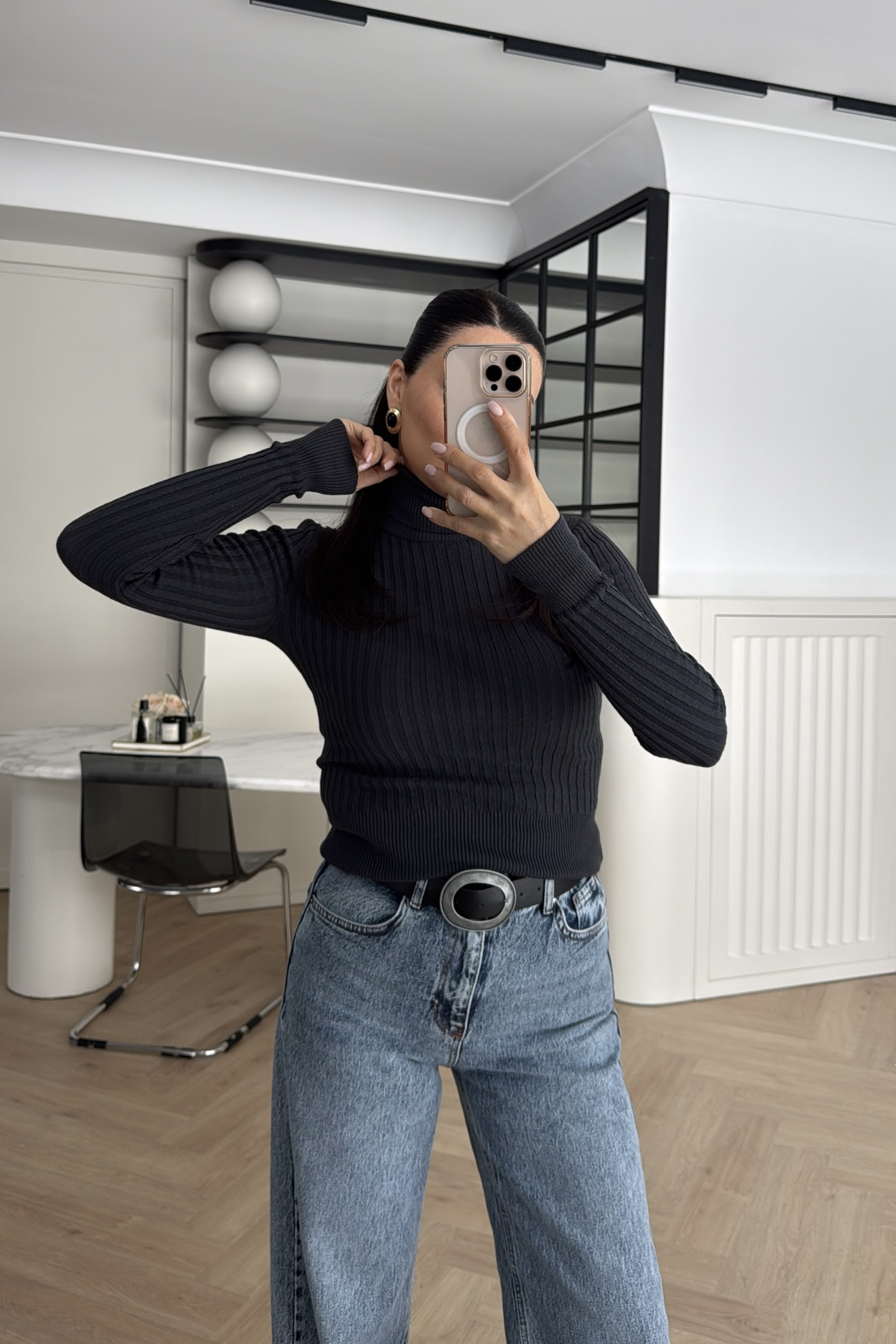 BALIKÇI YAKA TRİKO KAZAK ANTRASİT 