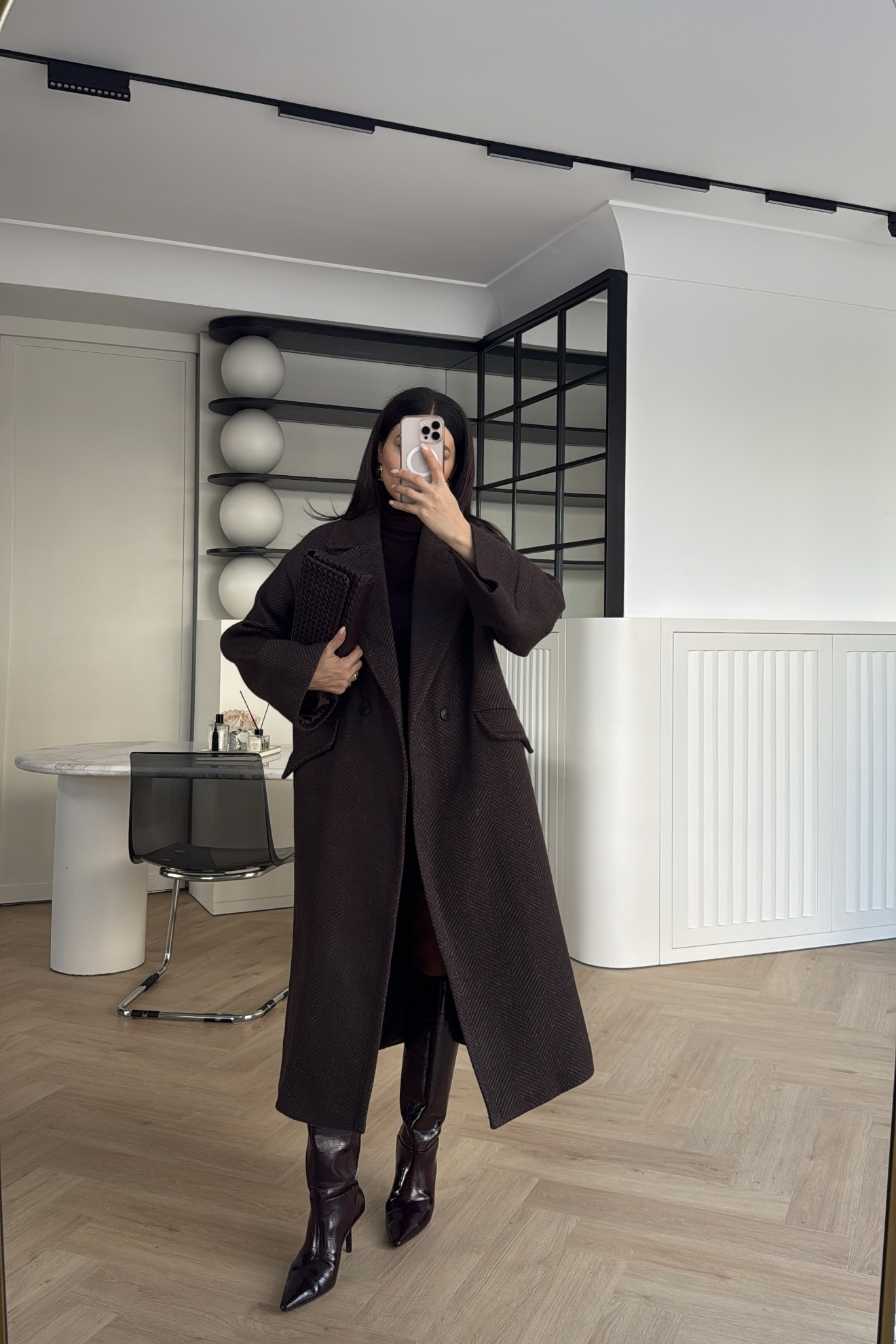 BALIKSIRTI KRUVAZE KABAN KAHVE