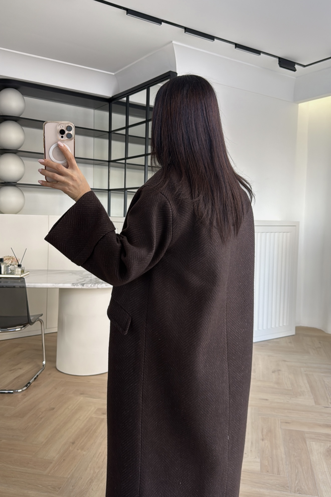 BALIKSIRTI KRUVAZE KABAN KAHVE