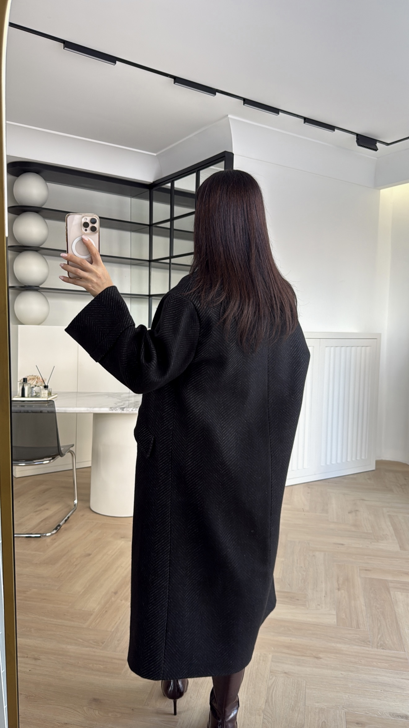 BALIKSIRTI KRUVAZE KABAN SİYAH