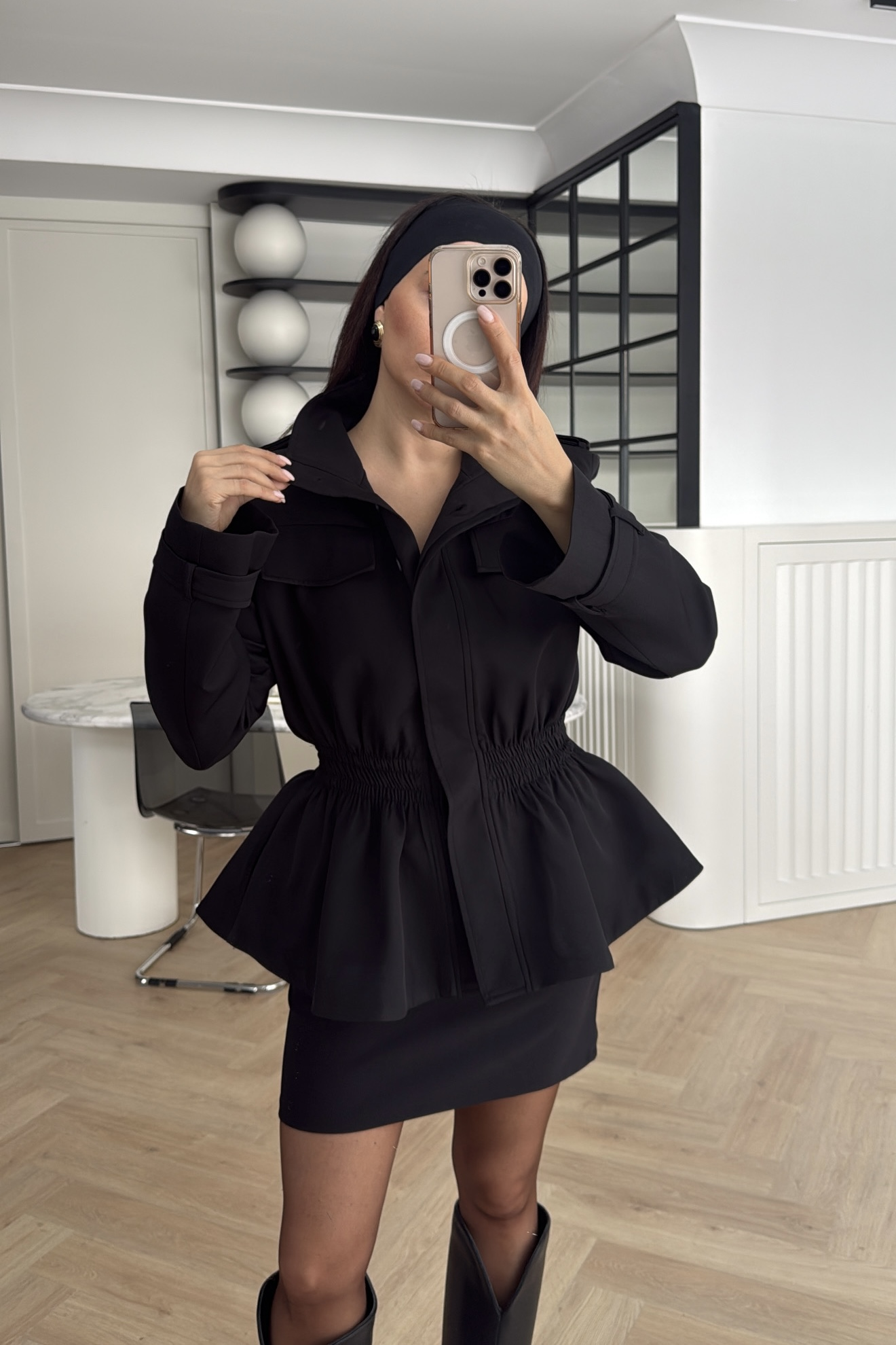 BEL DETEYLI PREMİUM CEKET SİYAH