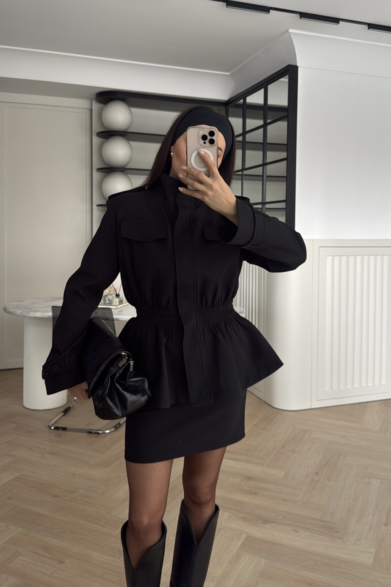 BEL DETEYLI PREMİUM CEKET SİYAH