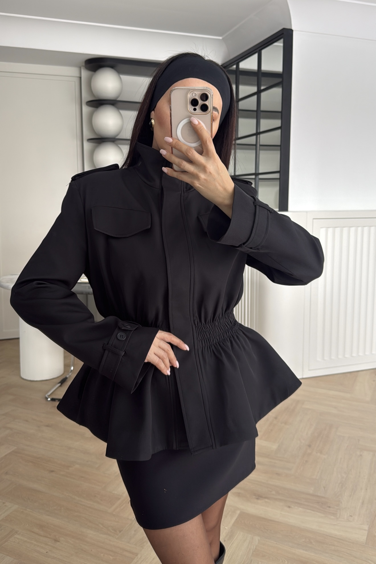 BEL DETEYLI PREMİUM CEKET SİYAH