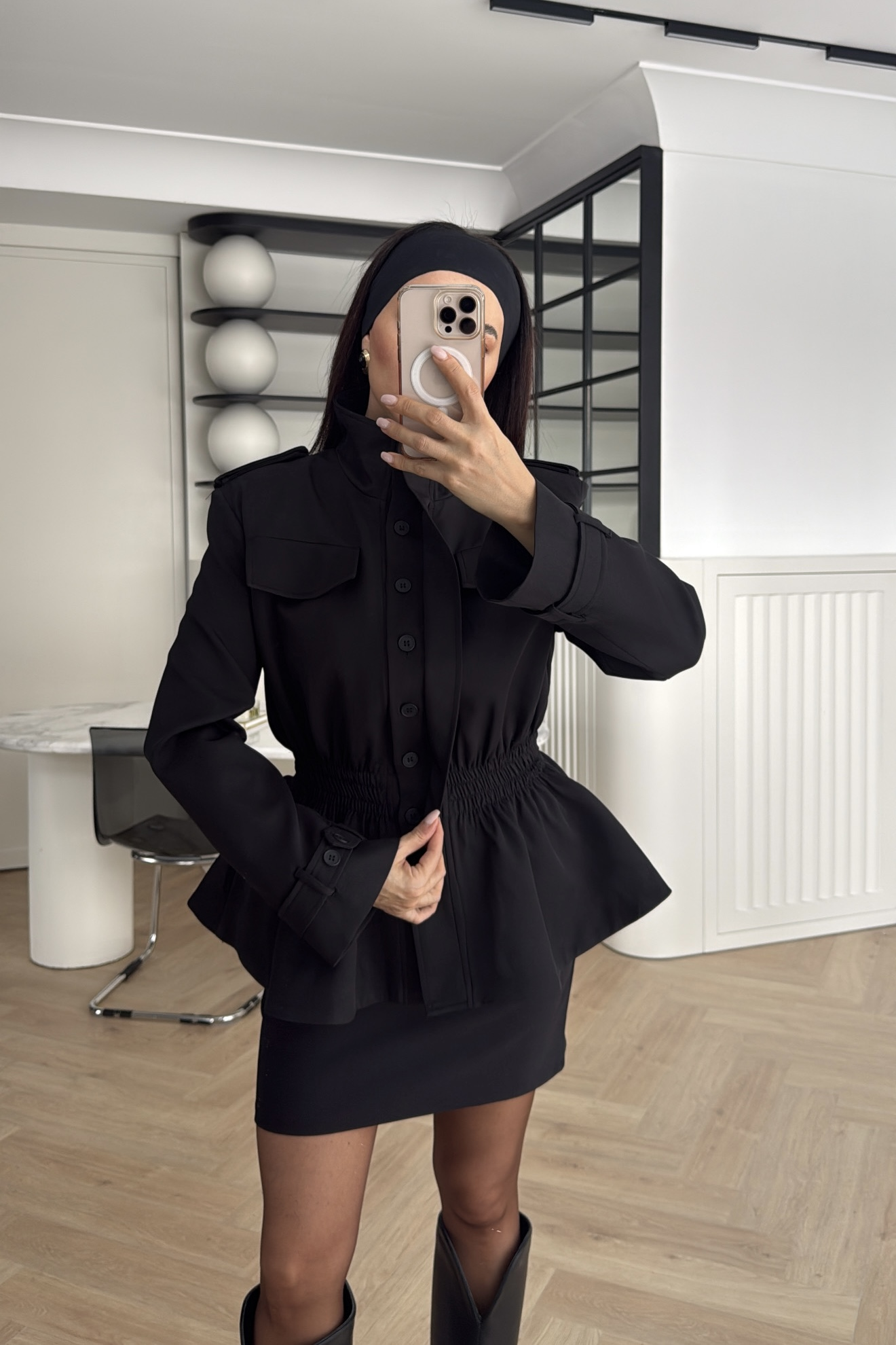 BEL DETEYLI PREMİUM CEKET SİYAH