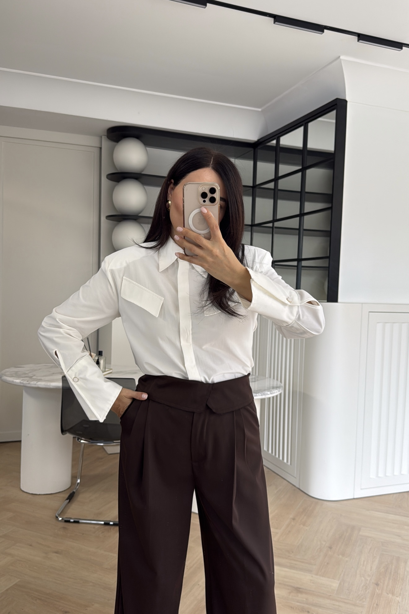 BELİ KATLAMALI PLAZZO PANTOLON KAHVE