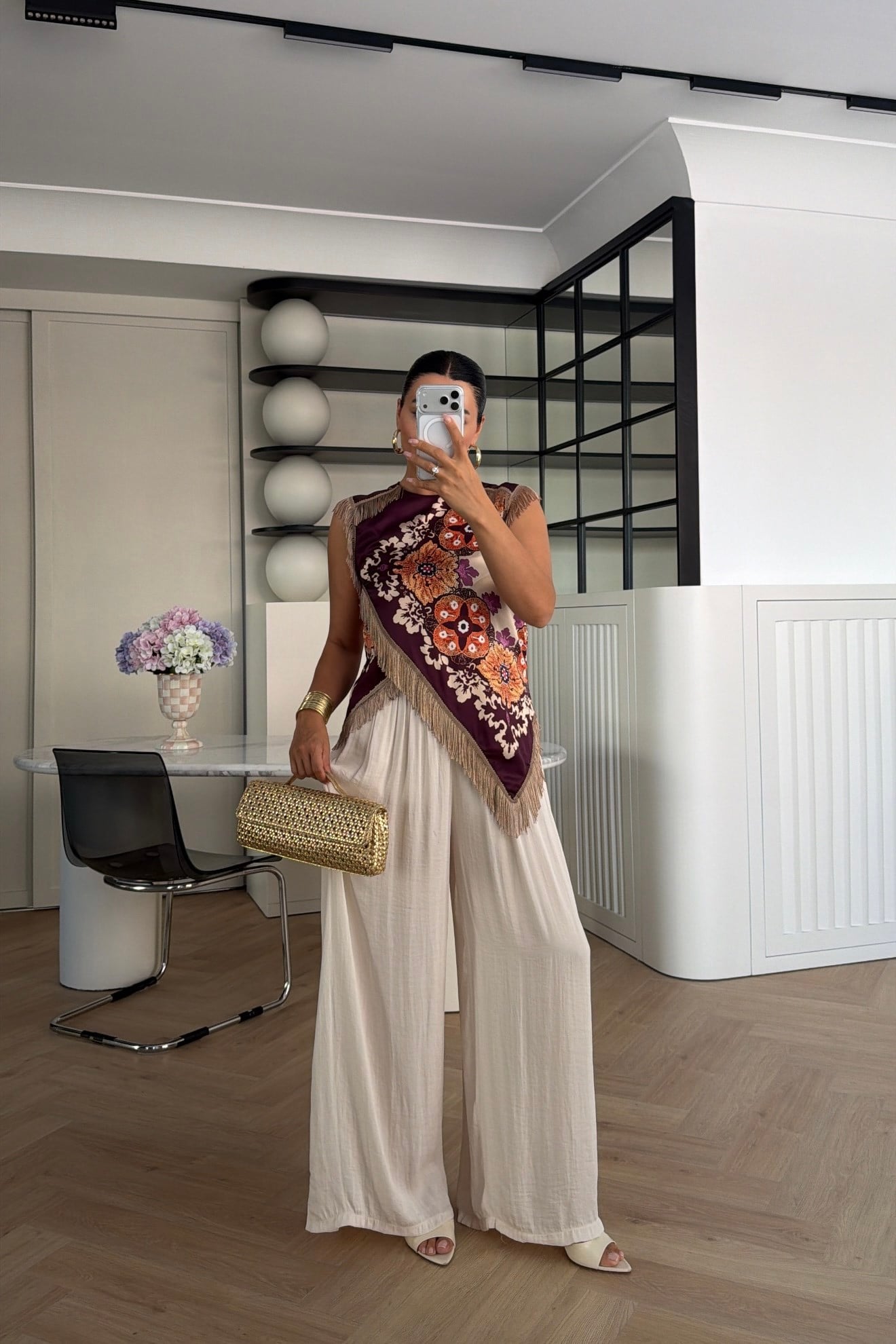 BELİ LASTİKLİ BOL PAÇA PANTOLON EKRU 