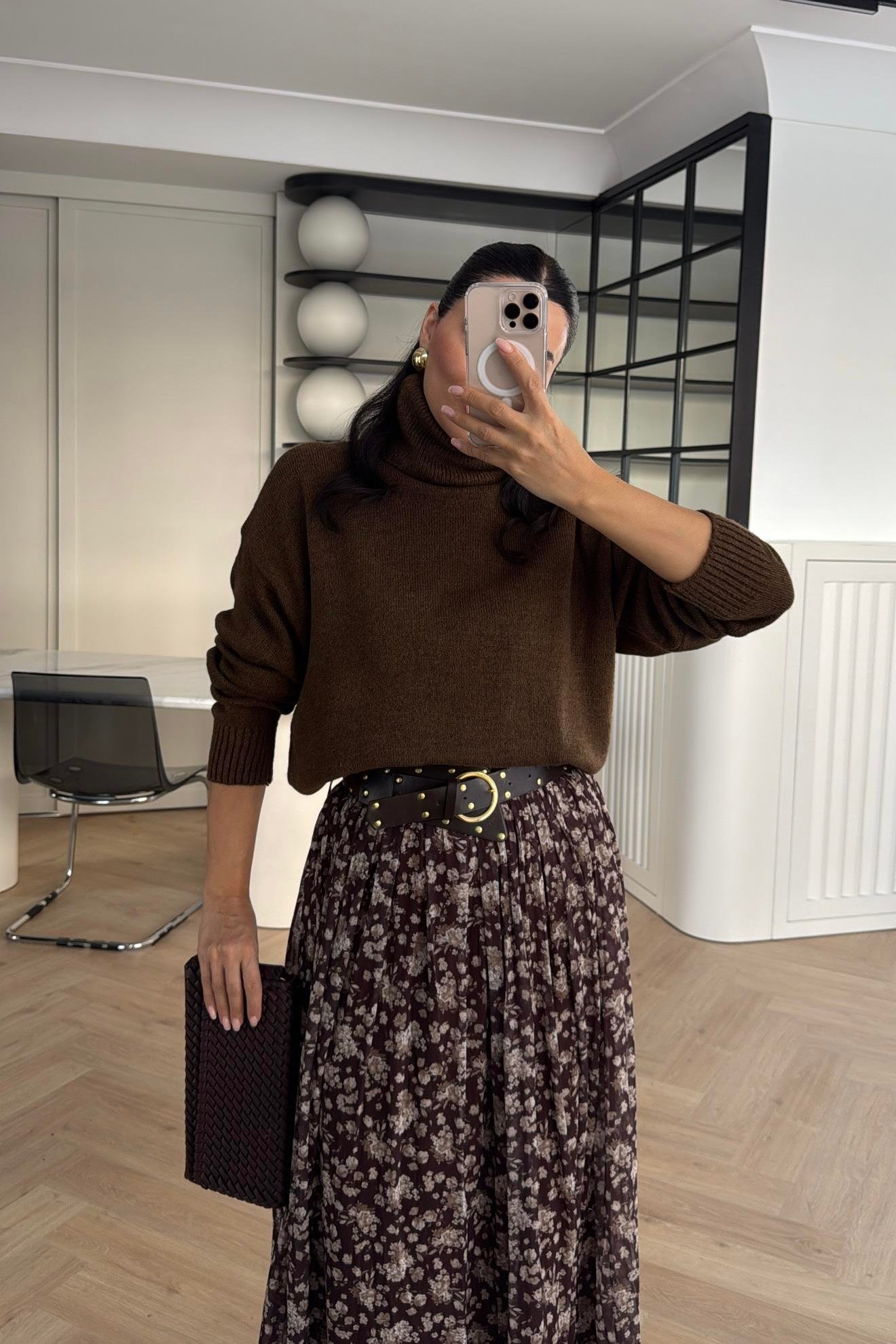 BELİ LASTİKLİ KEMERLİ ASTARLI ŞİFON ETEK 