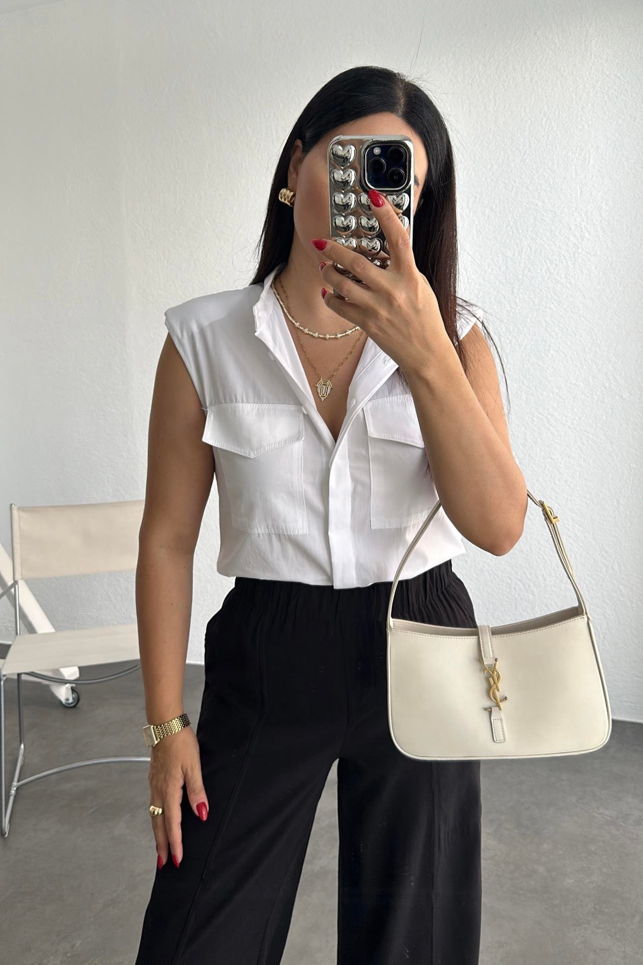 Beli Lastikli Keten Pantolon Siyah