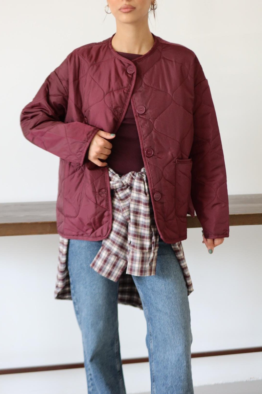 BORDO CEPLİ KAPİTONE CEKET 