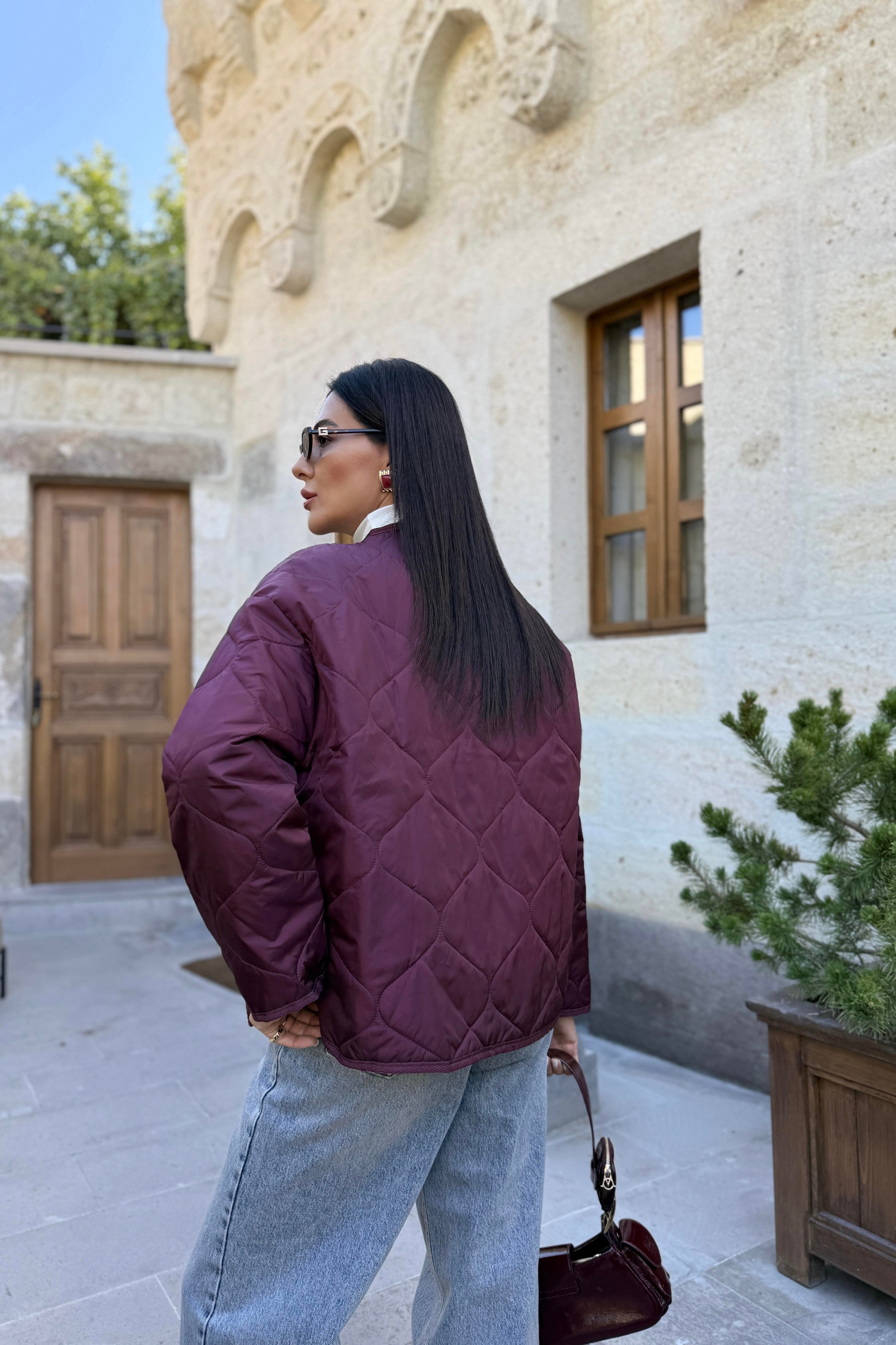 BORDO CEPLİ KAPİTONE CEKET 