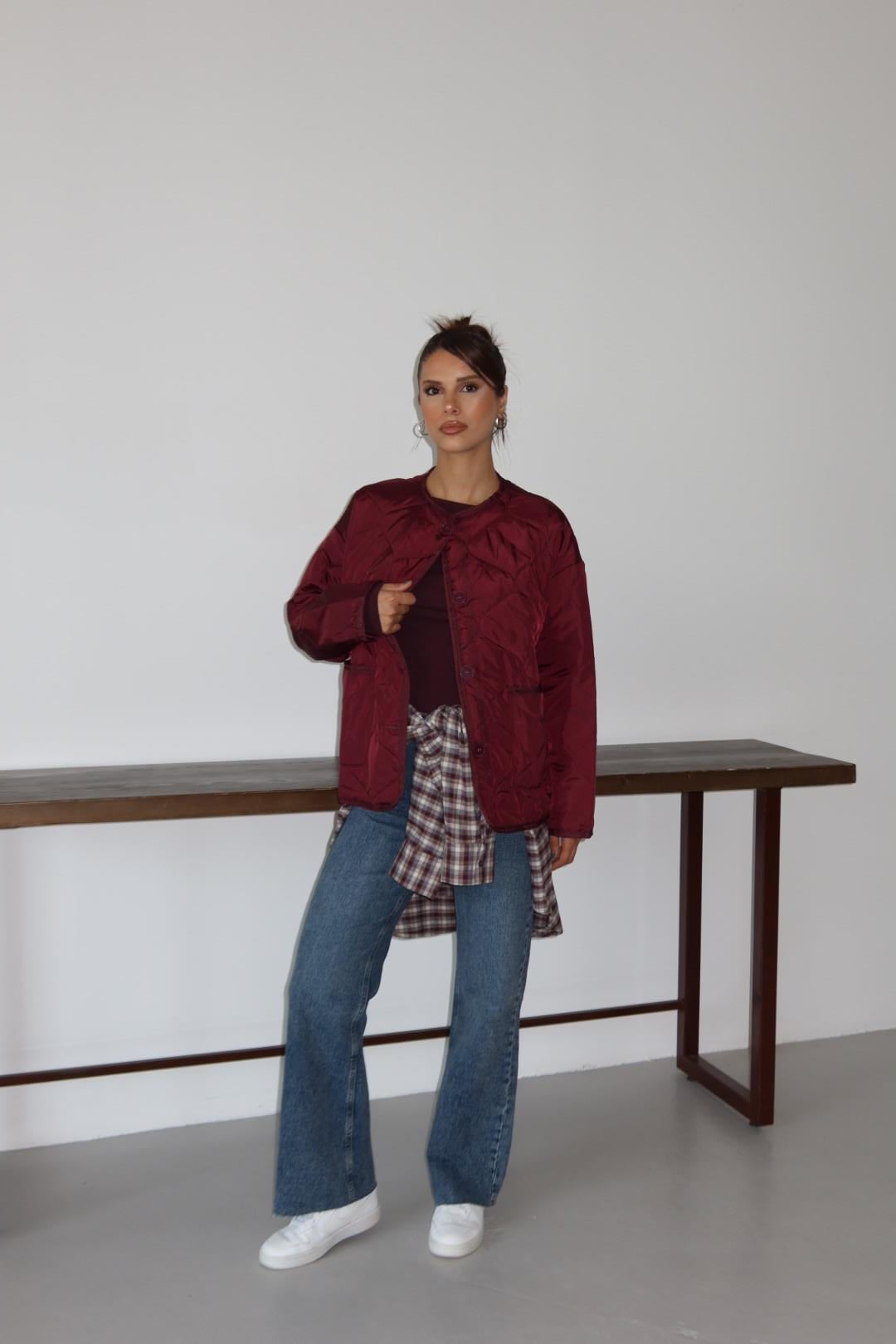 BORDO CEPLİ KAPİTONE CEKET 