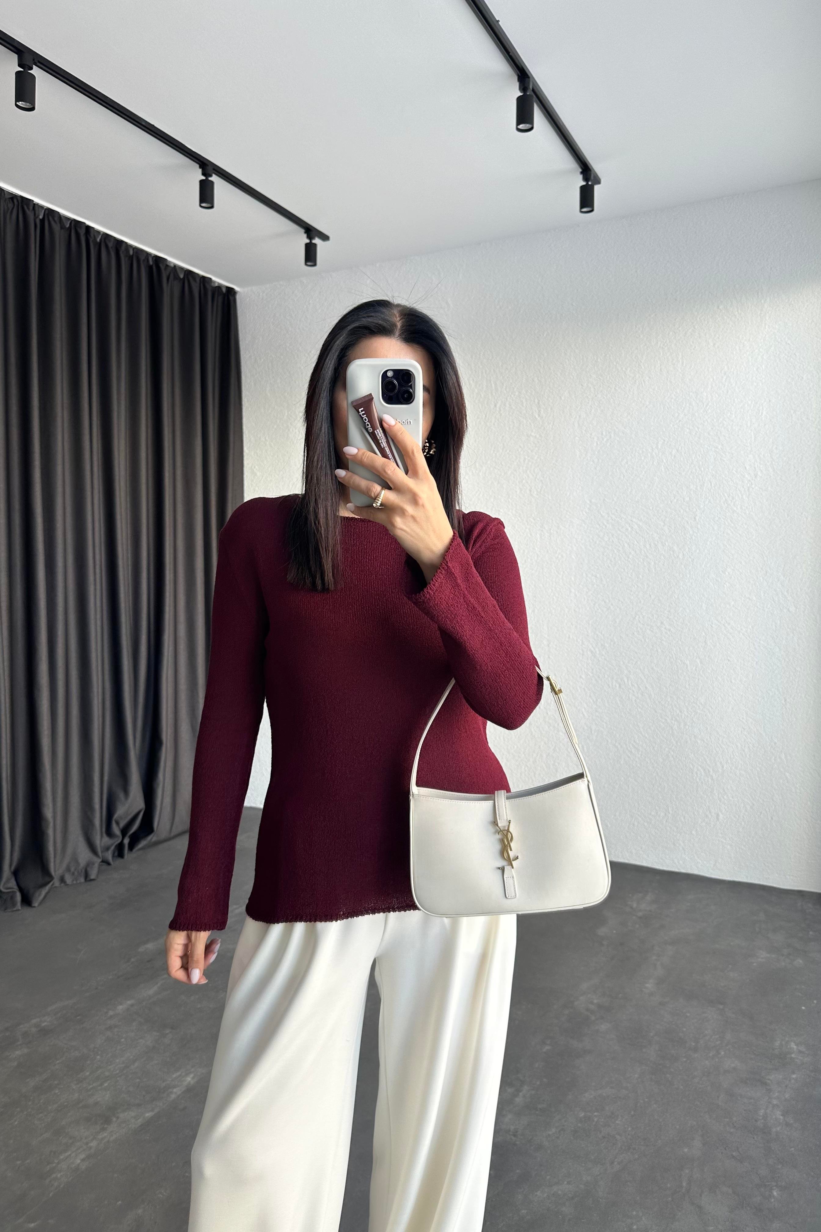 Bordo Renk Massimo Basic Triko