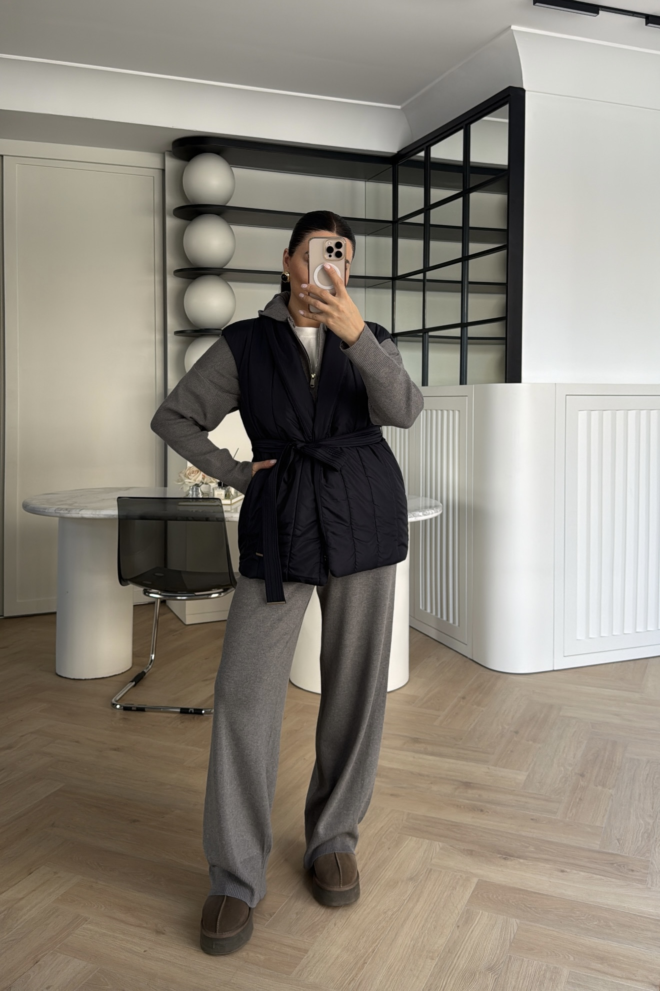 ÇİFT FERMUARLI KAPŞONLU TRİKO TAKIM ANTRASİT 