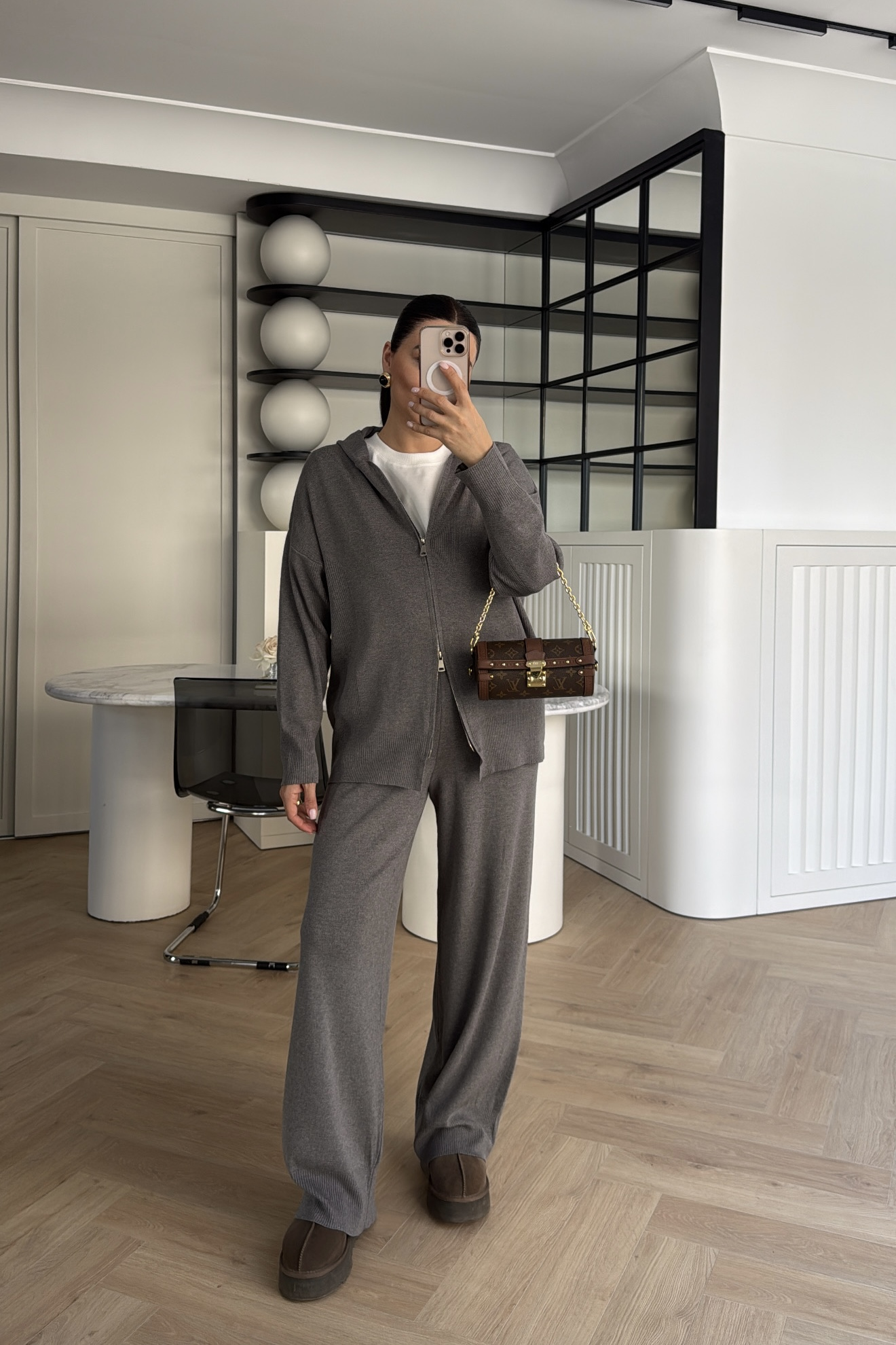 ÇİFT FERMUARLI KAPŞONLU TRİKO TAKIM ANTRASİT 