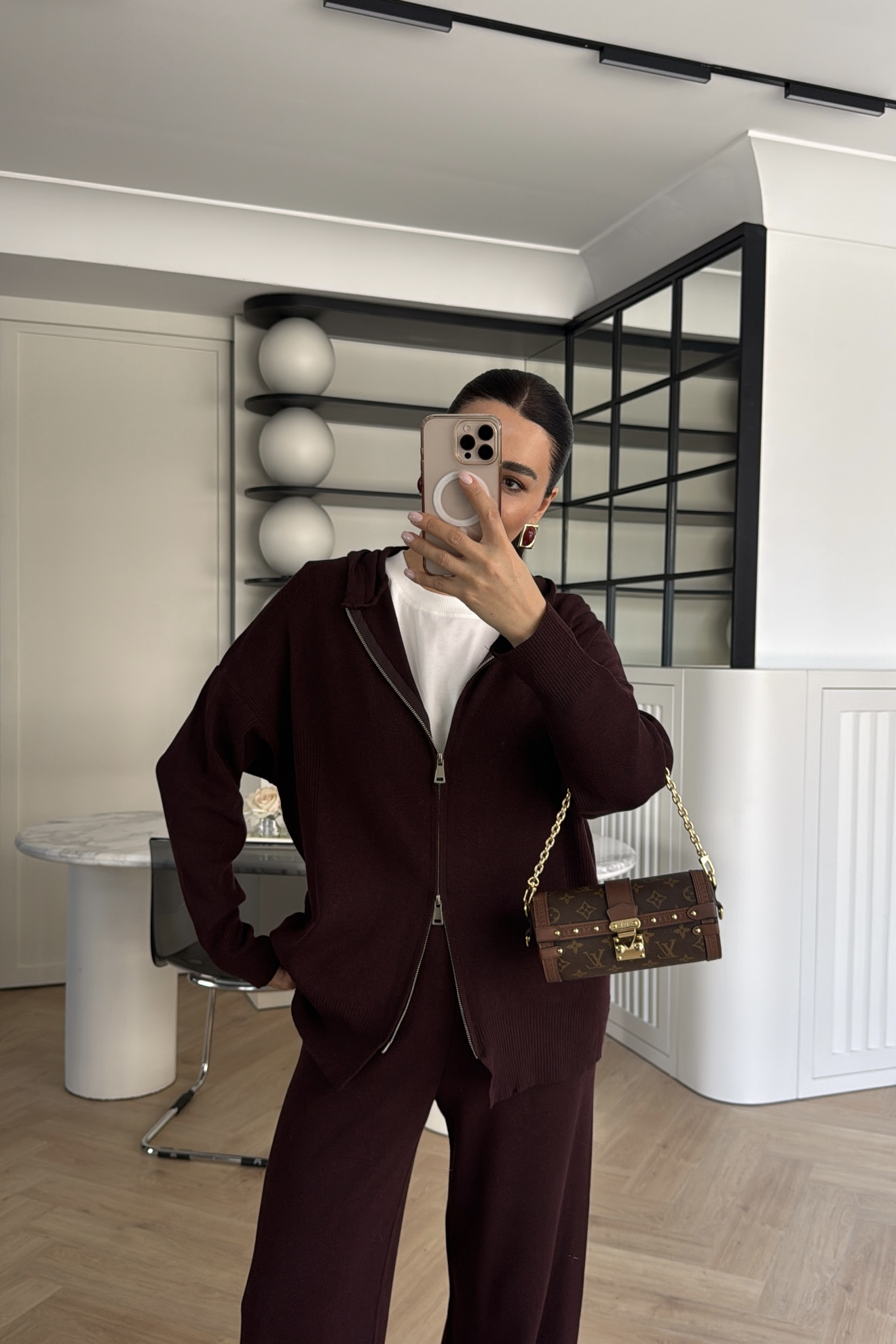 ÇİFT FERMUARLI KAPŞONLU TRİKO TAKIM BORDO 