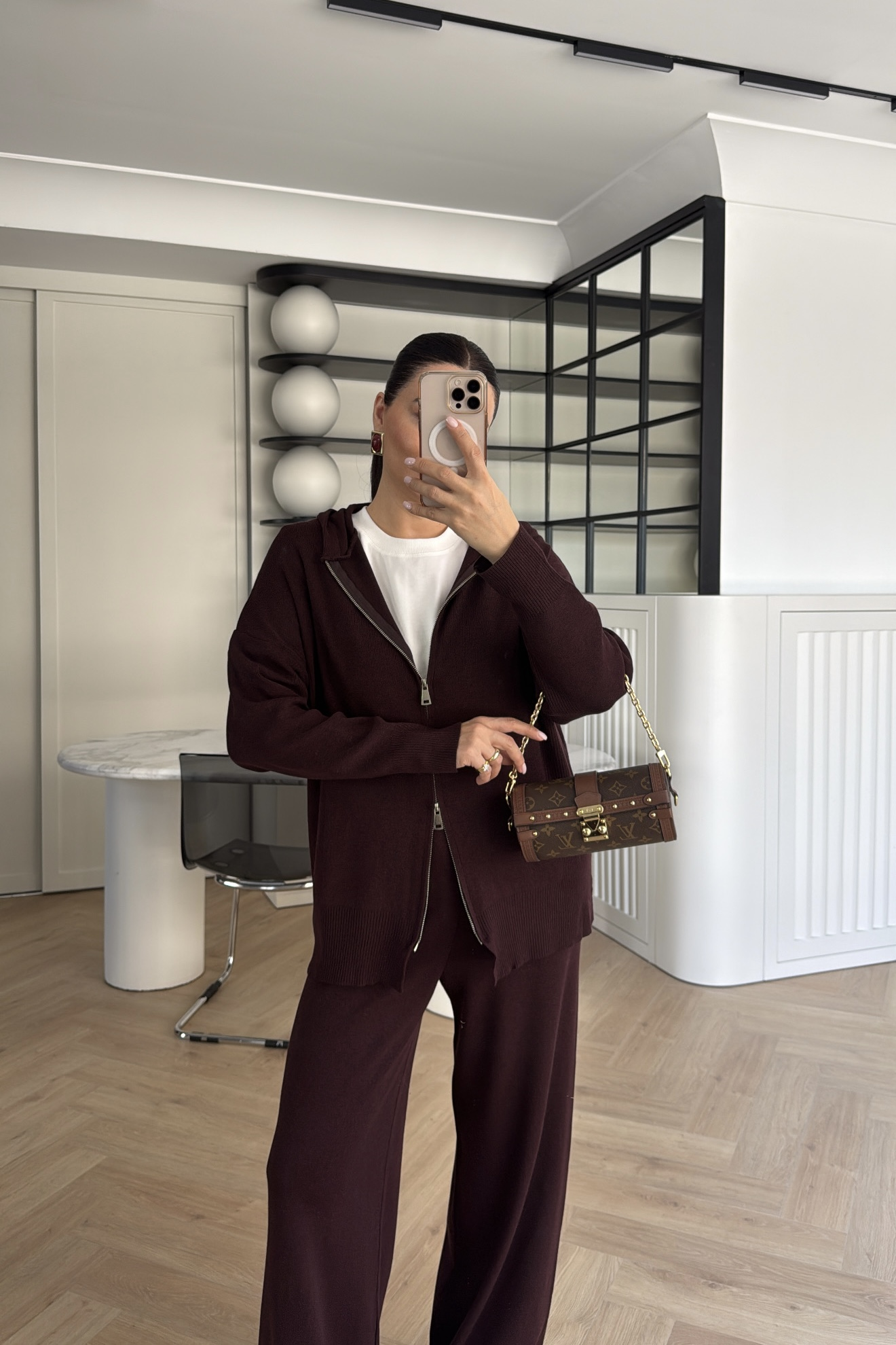 ÇİFT FERMUARLI KAPŞONLU TRİKO TAKIM BORDO 