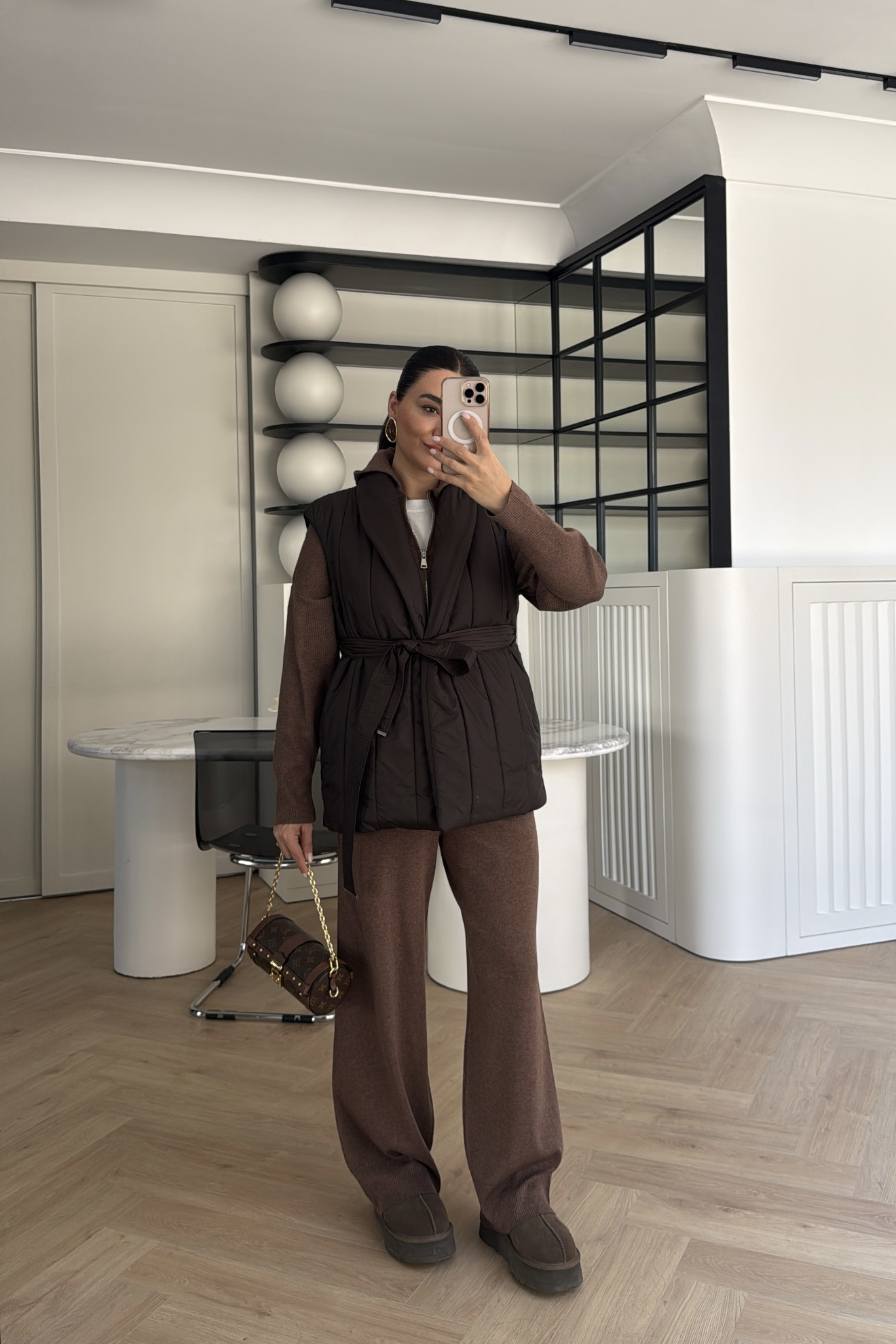 ÇİFT FERMUARLI KAPŞONLU TRİKO TAKIM VİZON 