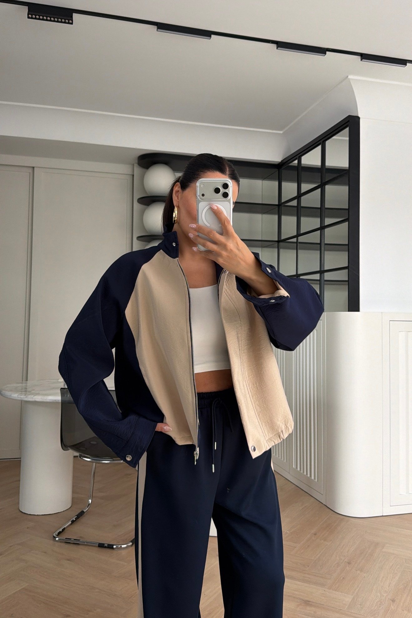 Çıtçıt Detaylı Ceket Pantolon Takım Lacivert 