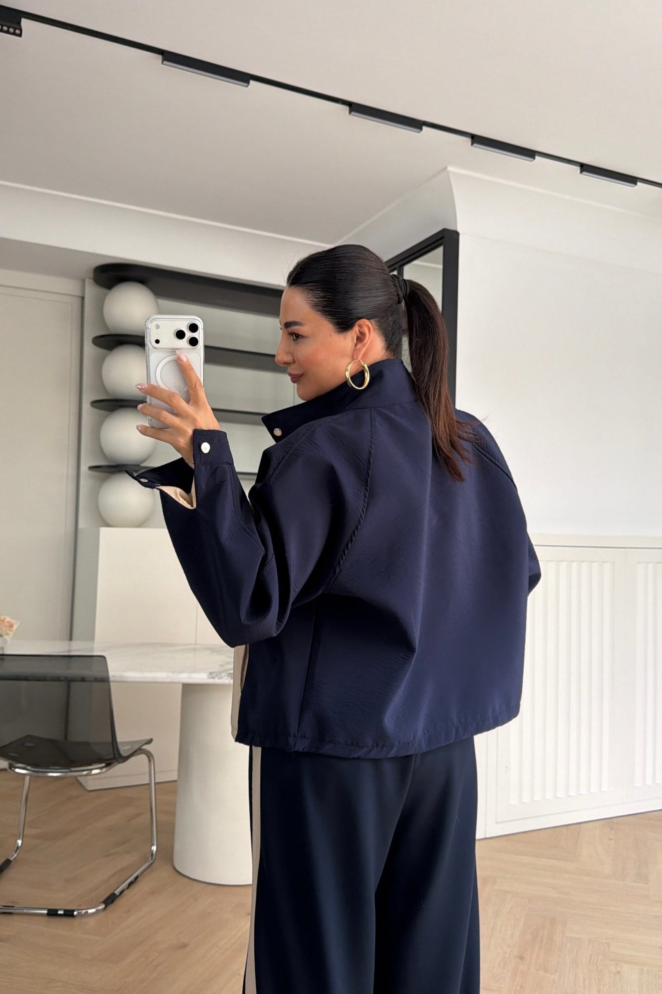 Çıtçıt Detaylı Ceket Pantolon Takım Lacivert 