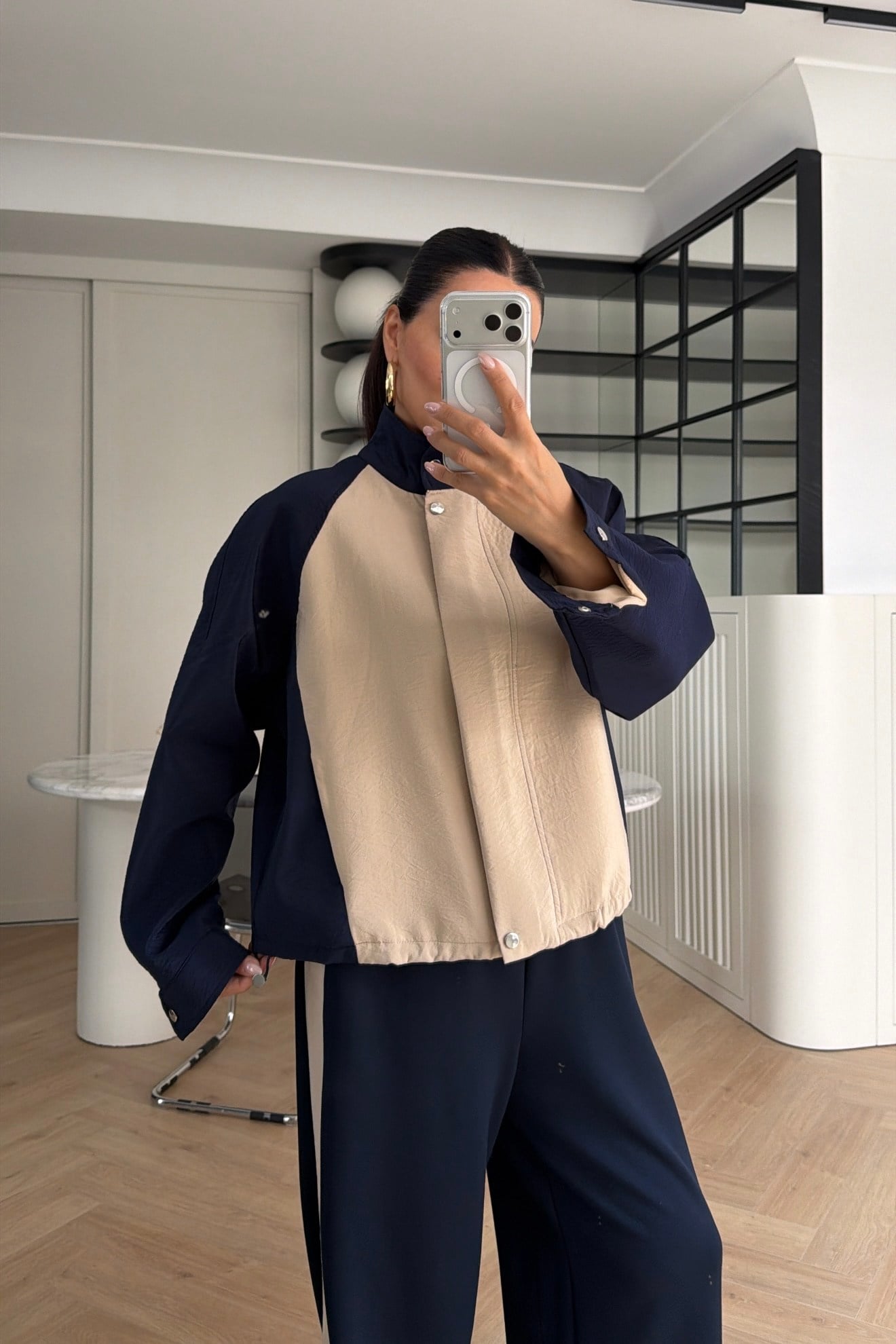 Çıtçıt Detaylı Ceket Pantolon Takım Lacivert 