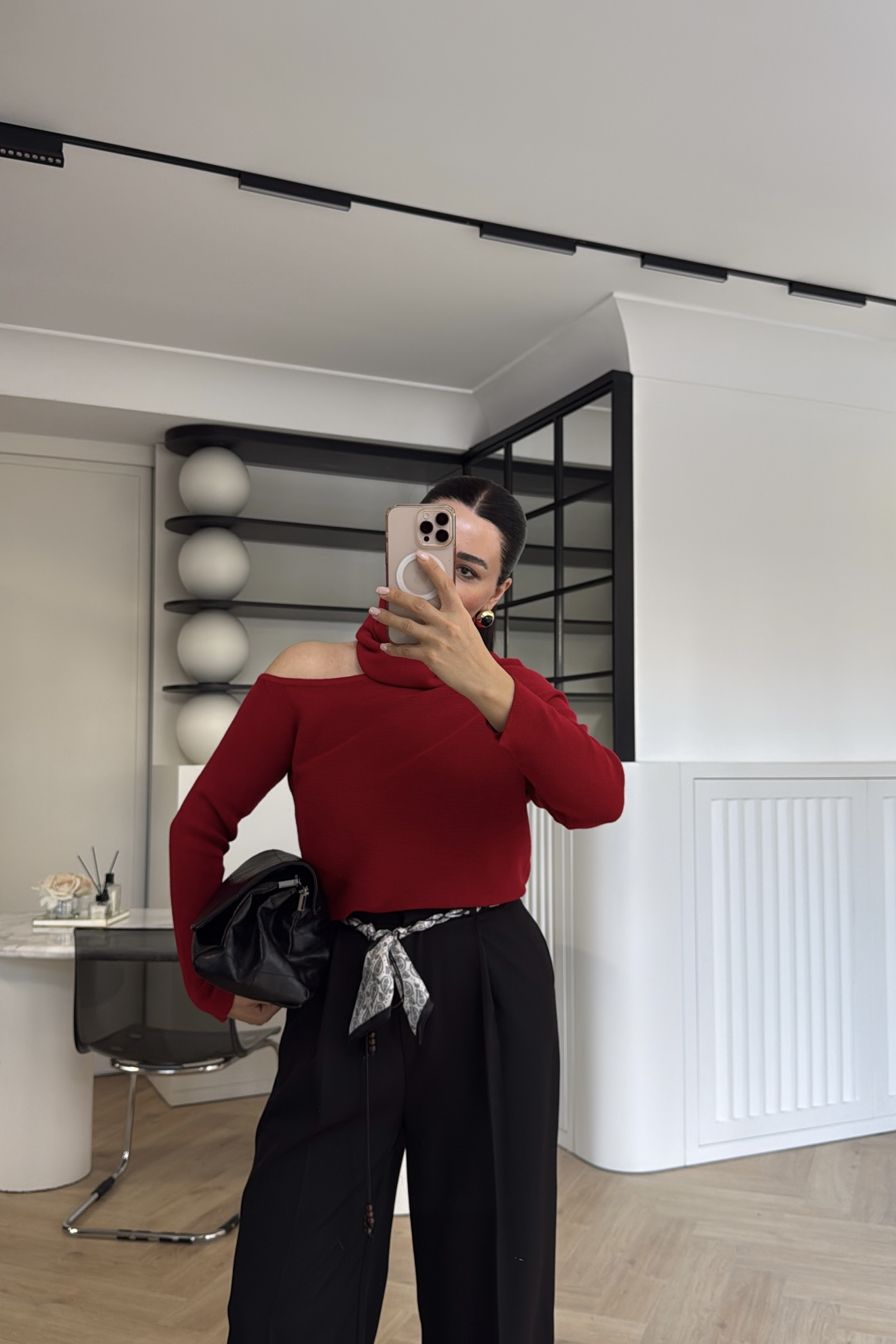 DEGAJE YAKA BOYUNLUKLU KAZAK KIRMIZI 