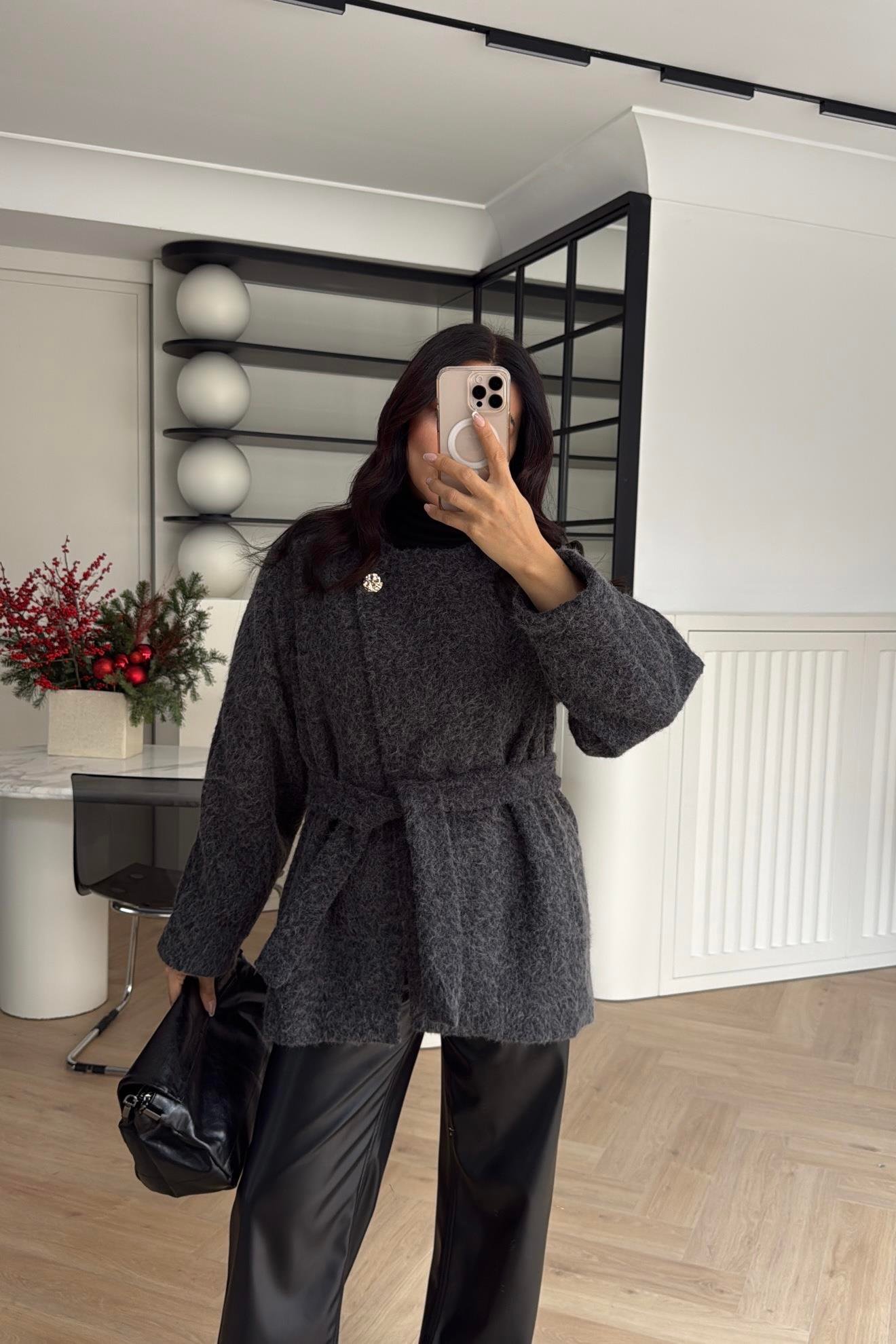 DÜĞME DETAYLI PELUŞ CEKET CAMEL İNDİGO