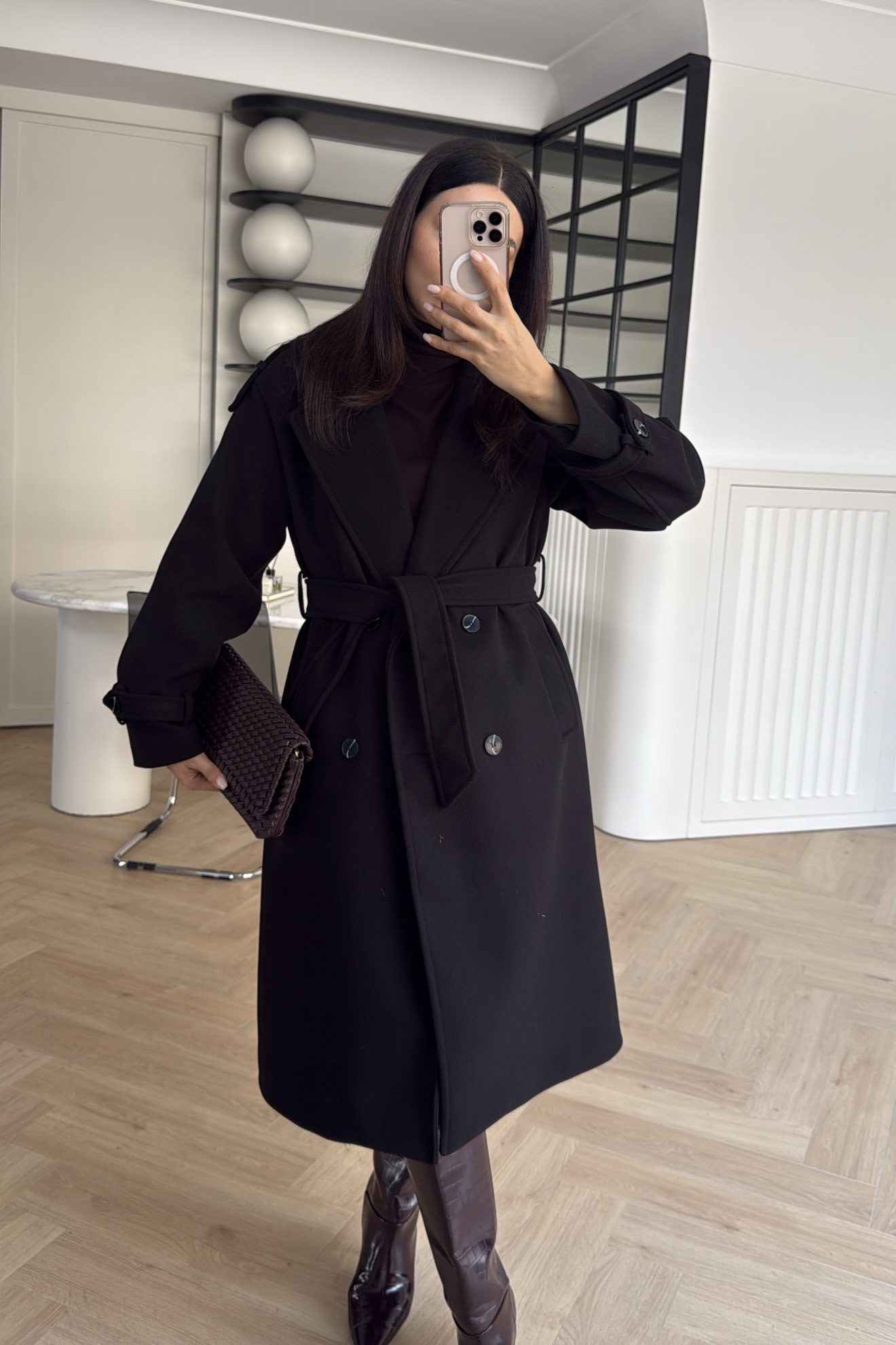 DÜĞMELİ PREMİUM KAŞE KABAN SİYAH 