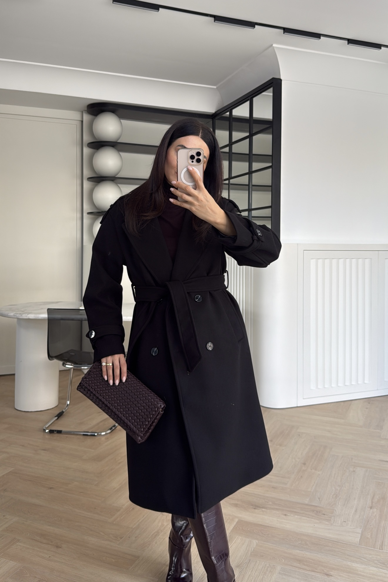 DÜĞMELİ PREMİUM KAŞE KABAN SİYAH 