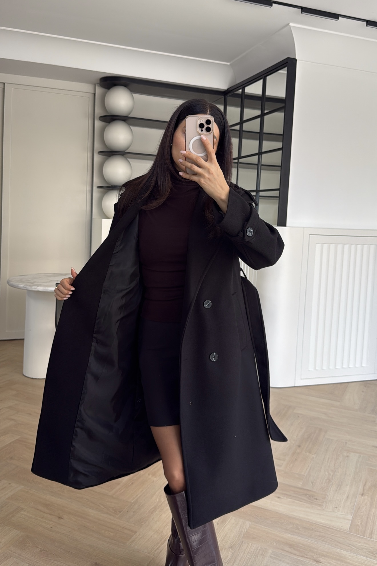 DÜĞMELİ PREMİUM KAŞE KABAN SİYAH 