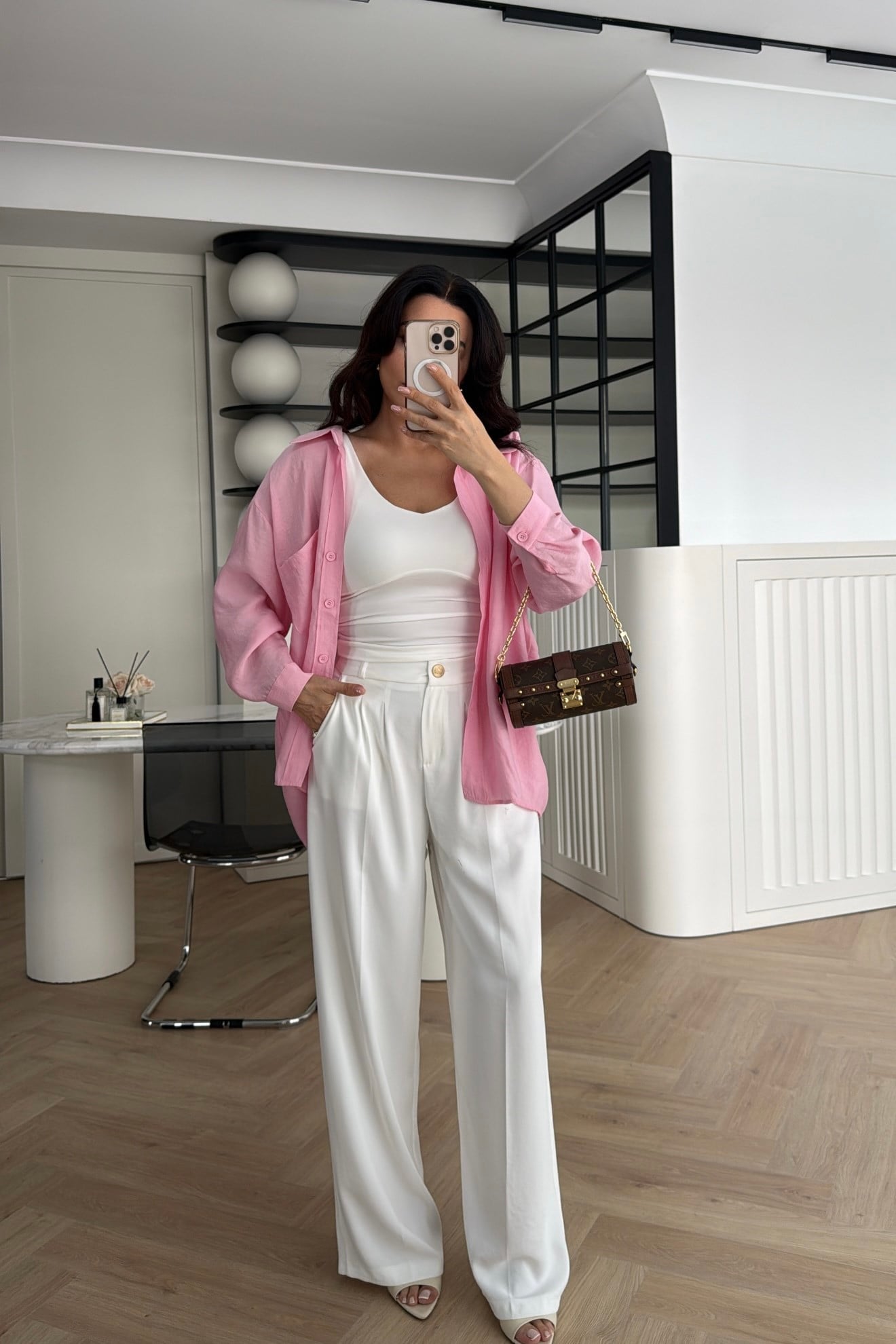 DÜŞÜK OMUZ TENSEL GÖMLEK ŞEKER PEMBE 