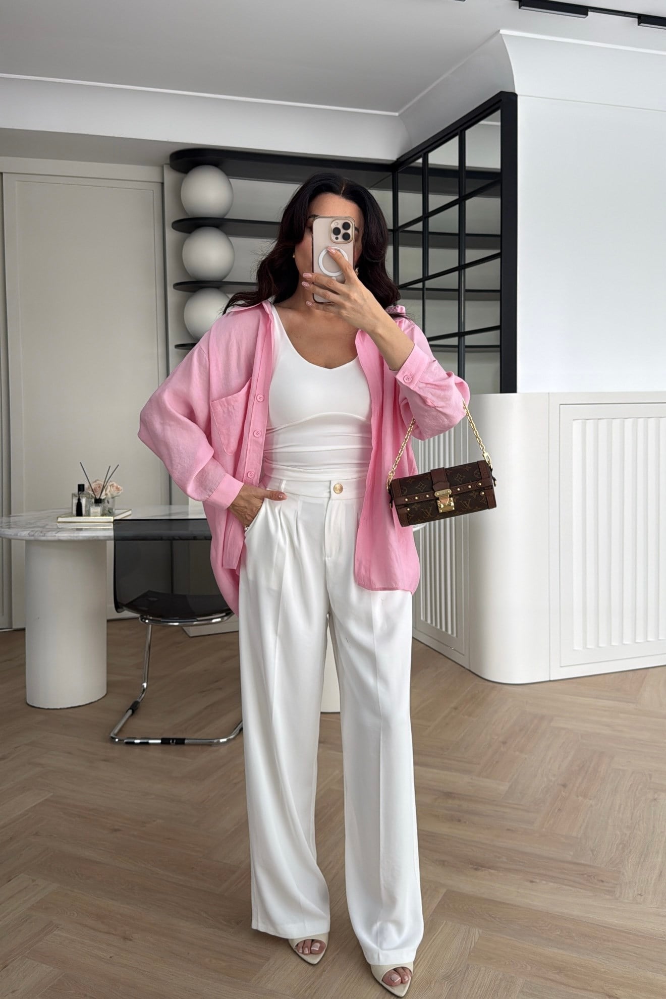 DÜŞÜK OMUZ TENSEL GÖMLEK ŞEKER PEMBE 
