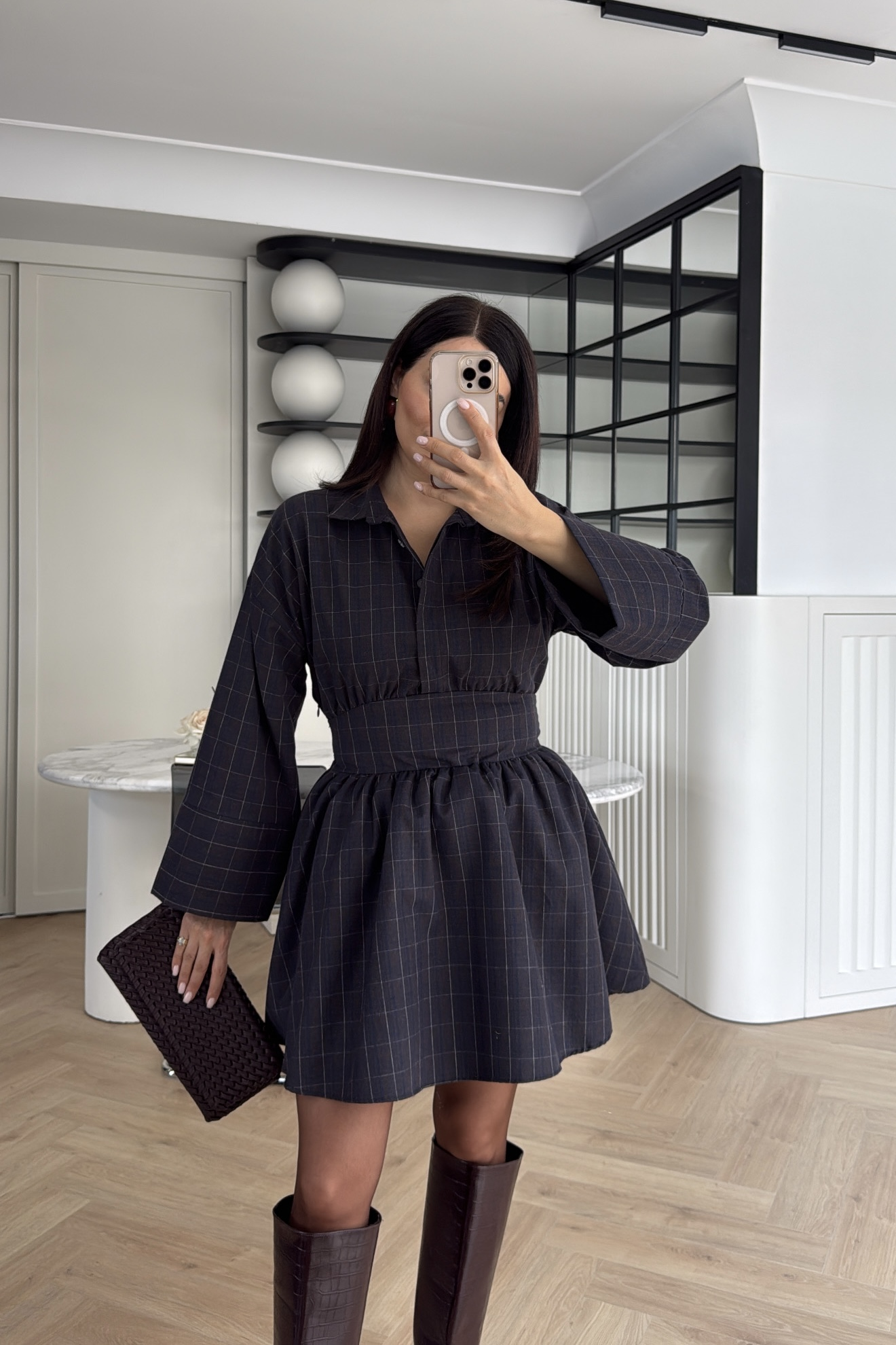 EKOSELİ GÖMLEK ELBİSE LACİVERT 