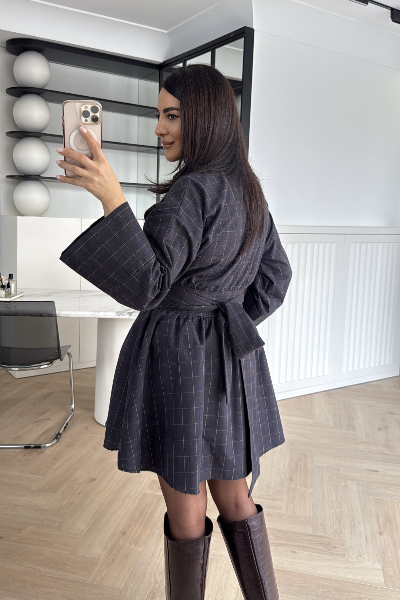 EKOSELİ GÖMLEK ELBİSE LACİVERT 