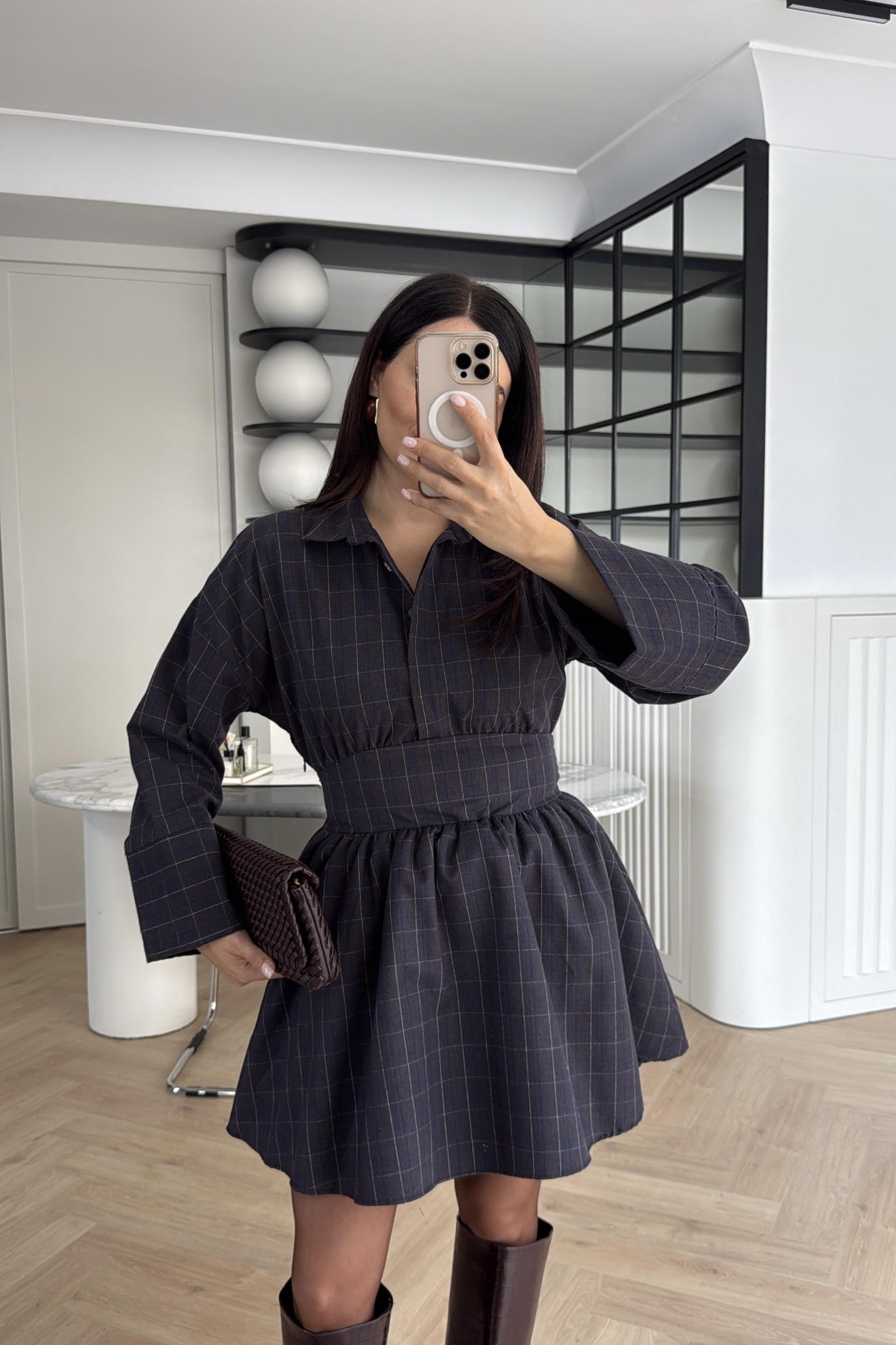 EKOSELİ GÖMLEK ELBİSE LACİVERT 