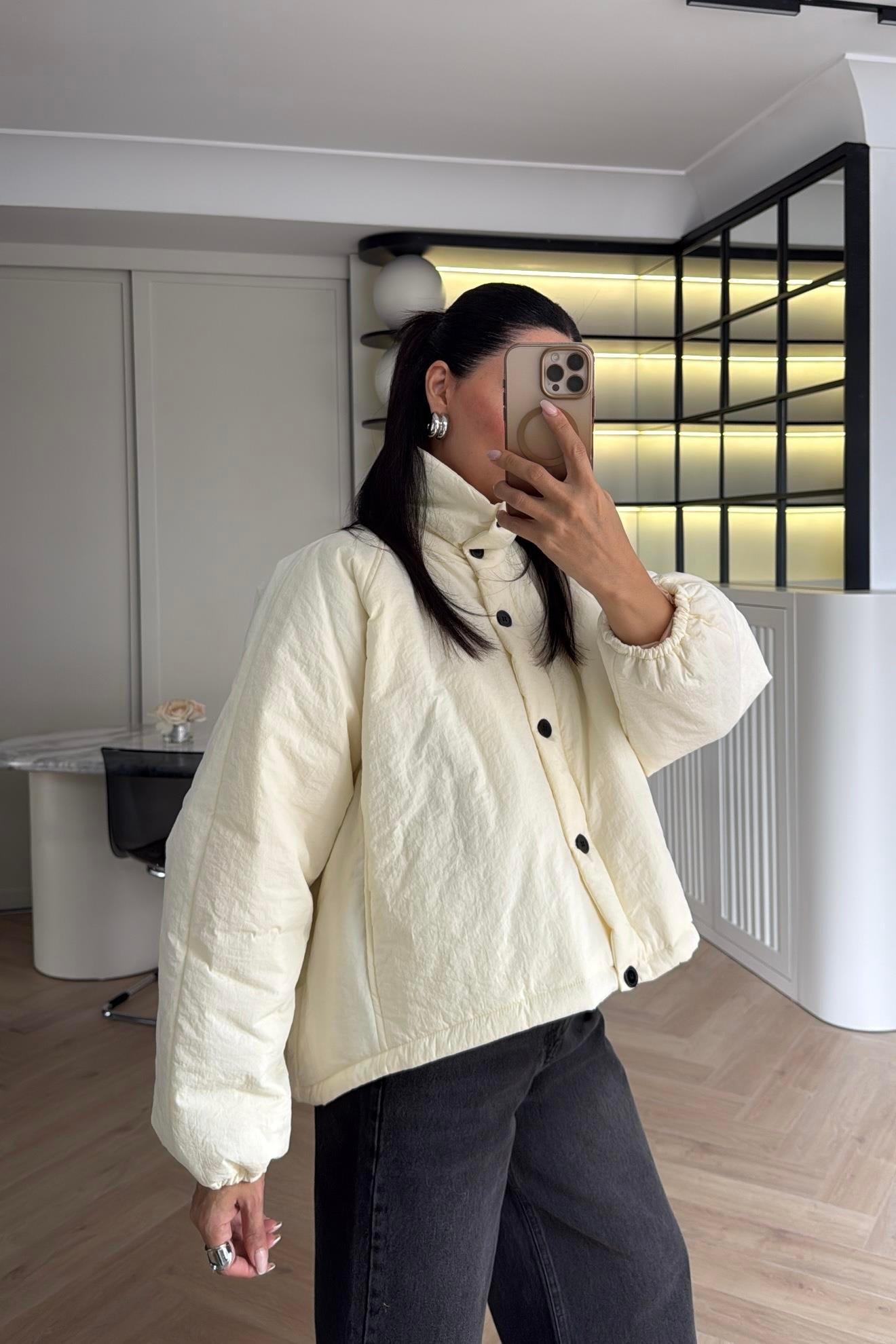 EKRU ELYAF DOLGULU MONT