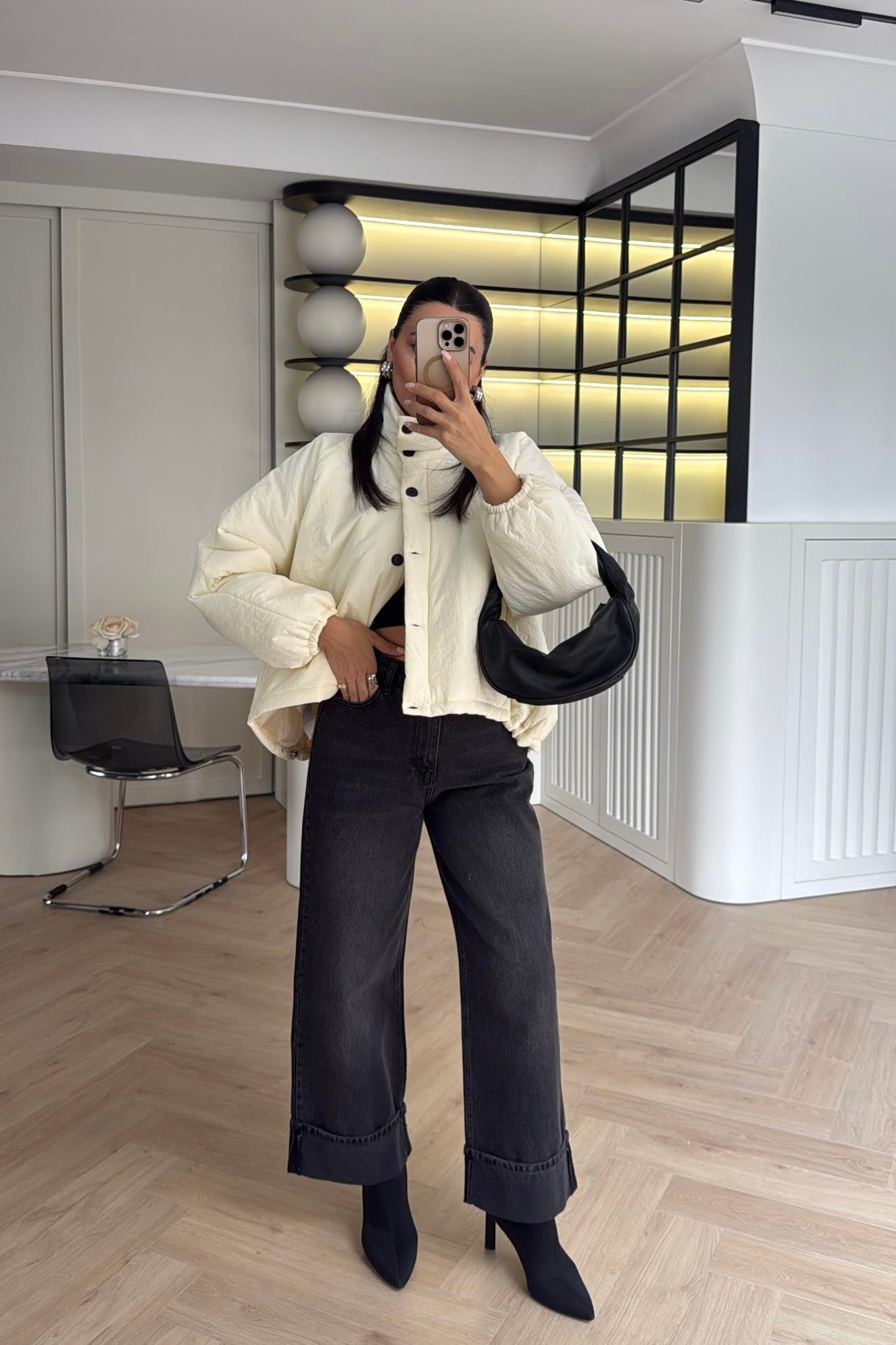 EKRU ELYAF DOLGULU MONT