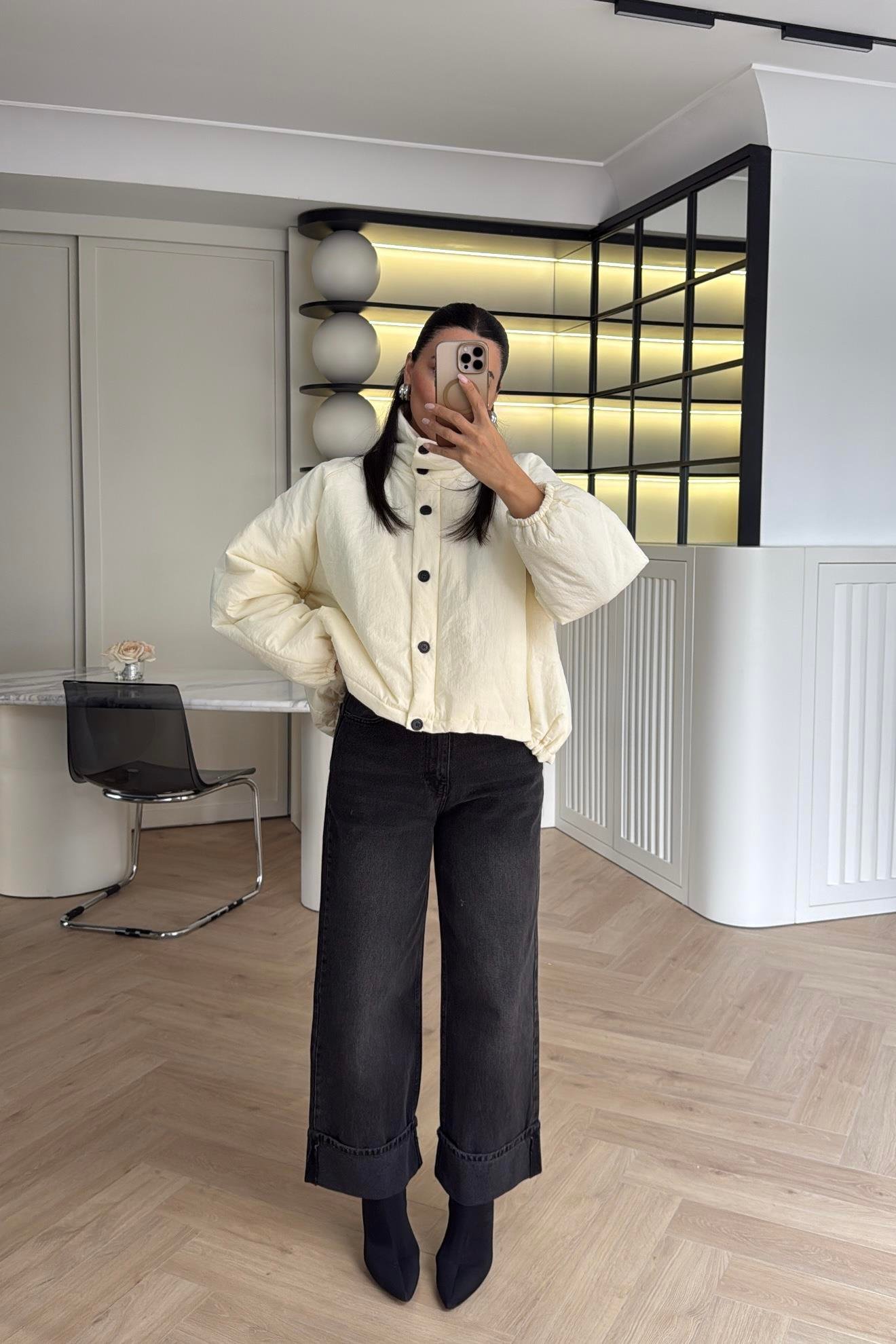 EKRU ELYAF DOLGULU MONT