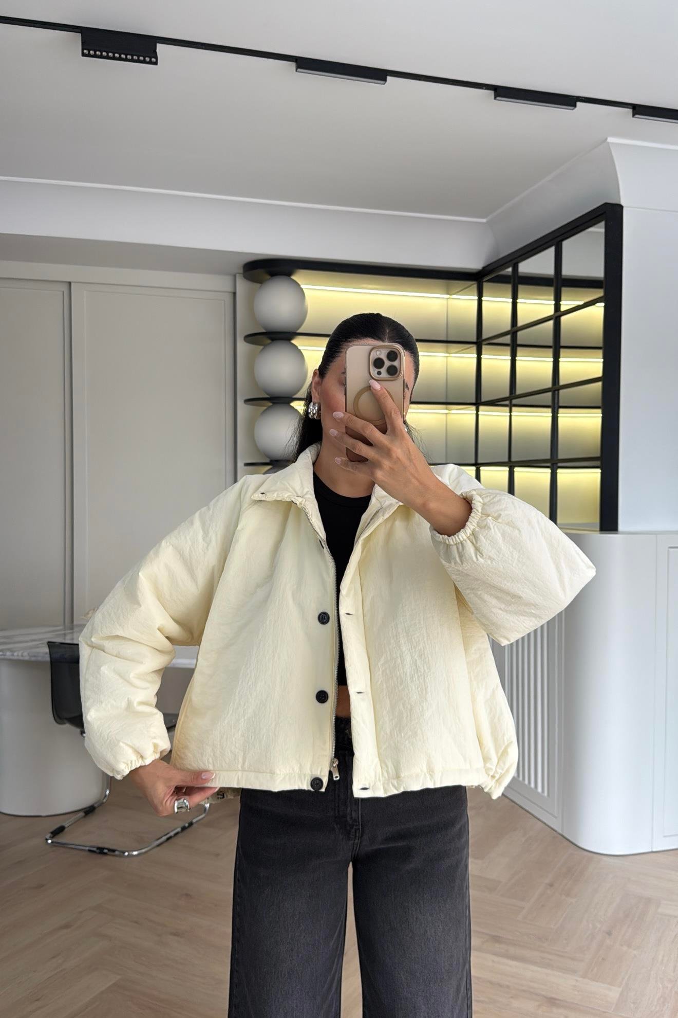 EKRU ELYAF DOLGULU MONT