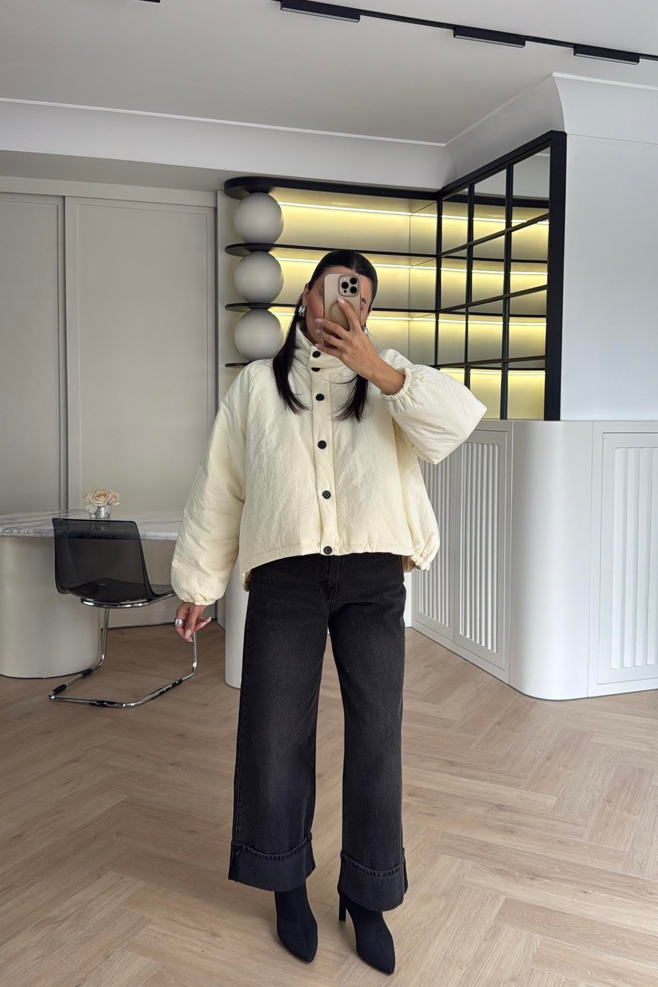 EKRU ELYAF DOLGULU MONT