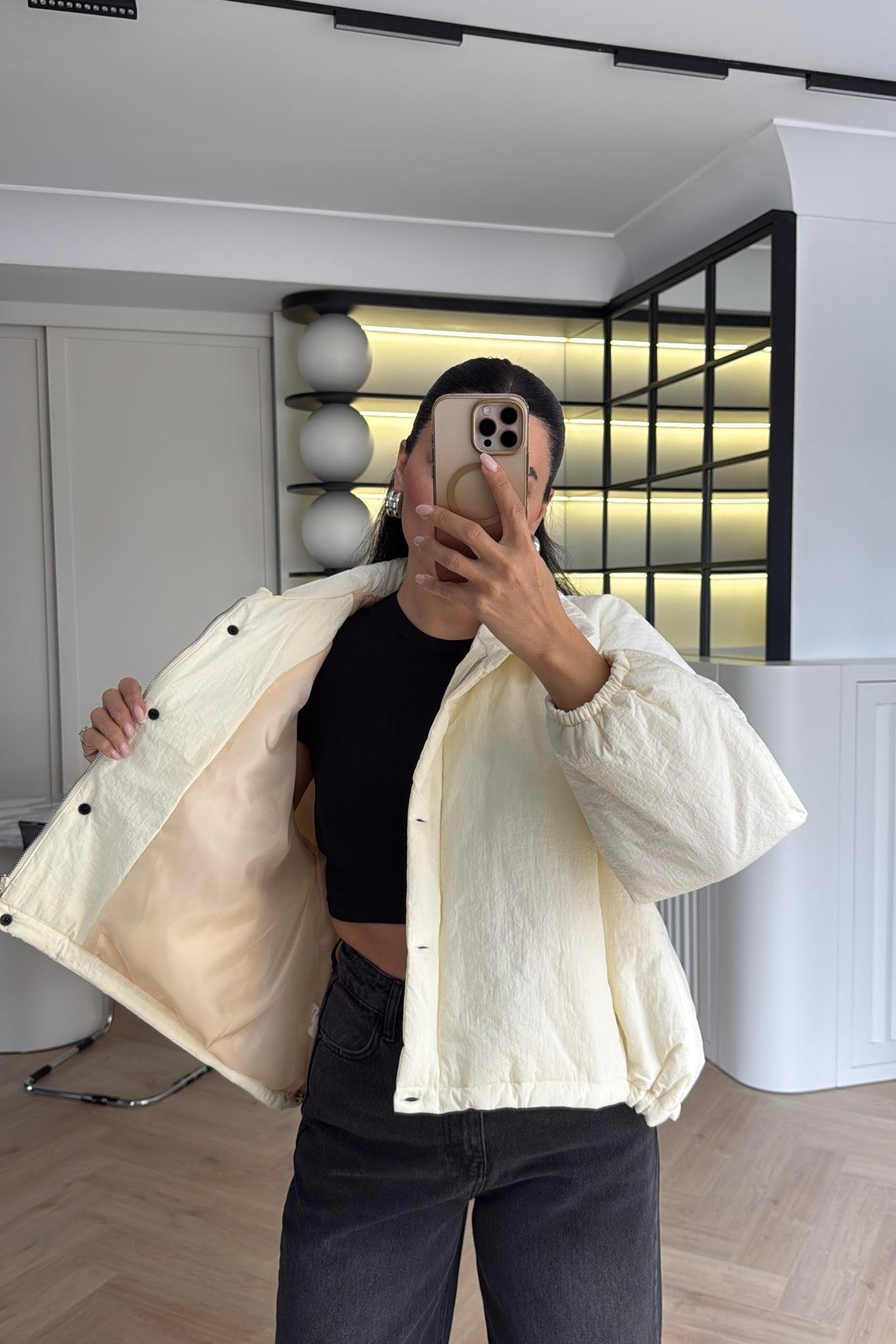 EKRU ELYAF DOLGULU MONT