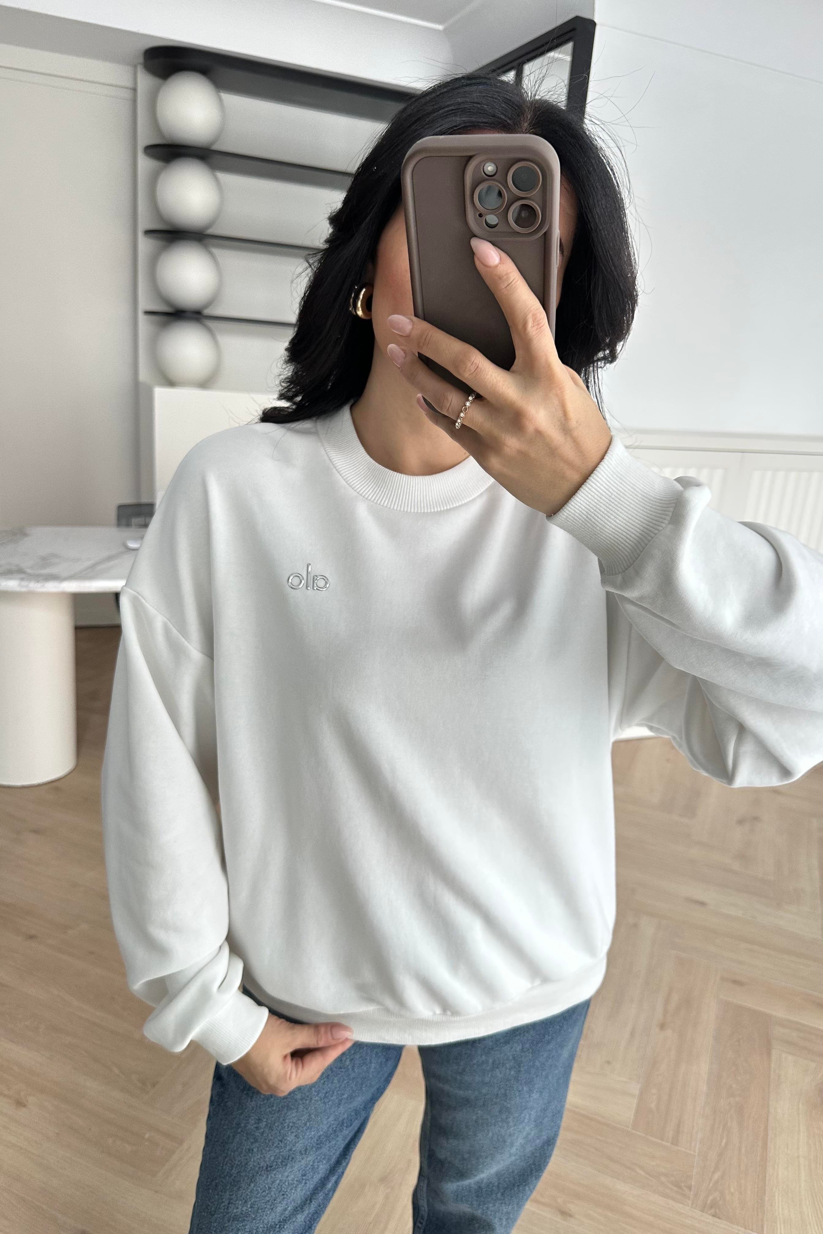Ekru Logolu Özel Üretim Sweatshirt 