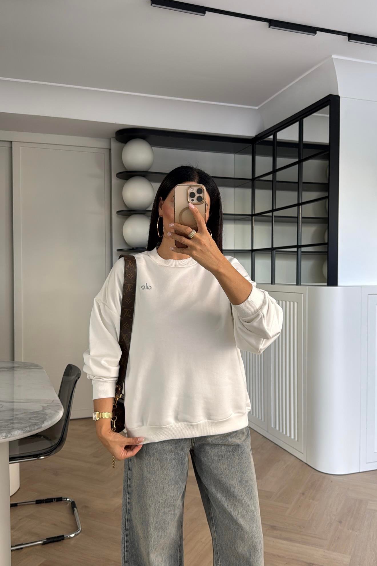 EKRU MARKA LOGOLU SWEATSHIRT