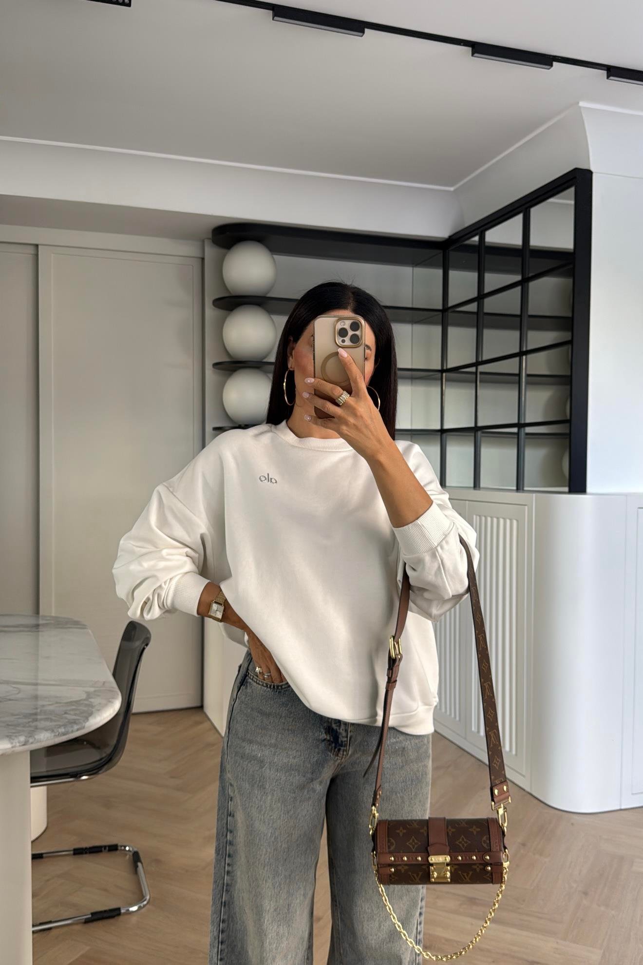 EKRU MARKA LOGOLU SWEATSHIRT